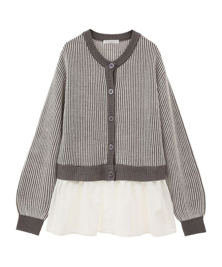 Green Parks「配色リブドッキングチュニック」|ニット・セーター|