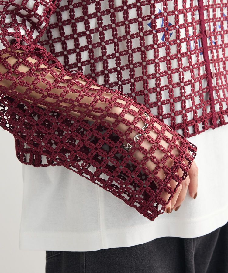 Green Parks「・SUGAR SPOON 2wayフラワーメッシュカーデ」|カーディガン|