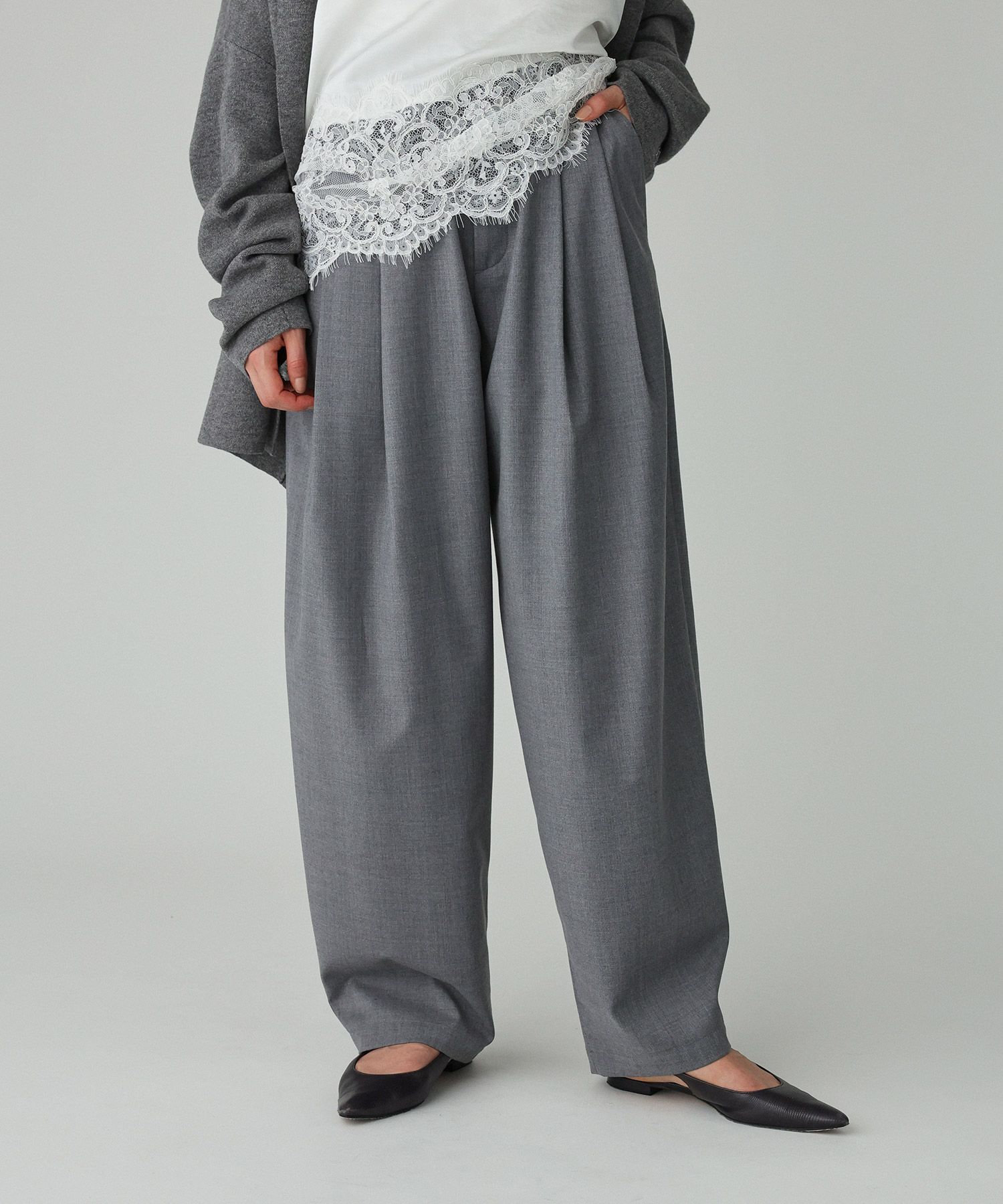 BABYLONE「TWタックツイルパンツ」|その他|ｸﾞﾚｰ