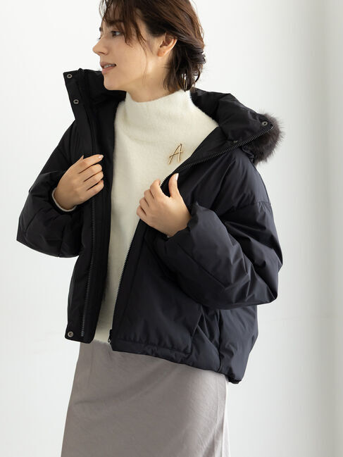 Te chichi「【宮本茉由着用】フードショートダウンジャケット」|その他|ブラック