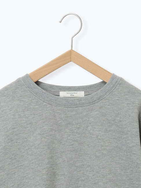 Samansa Mos2 blue「袖プリーツ裏起毛スウェット」|Tシャツ・カットソー|