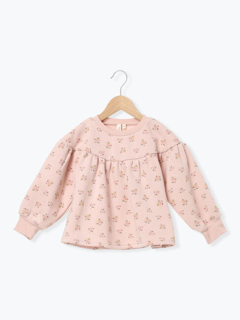 Samansa Mos2 Lagom「花柄裏起毛トレーナー」|Tシャツ・カットソー|ピンク