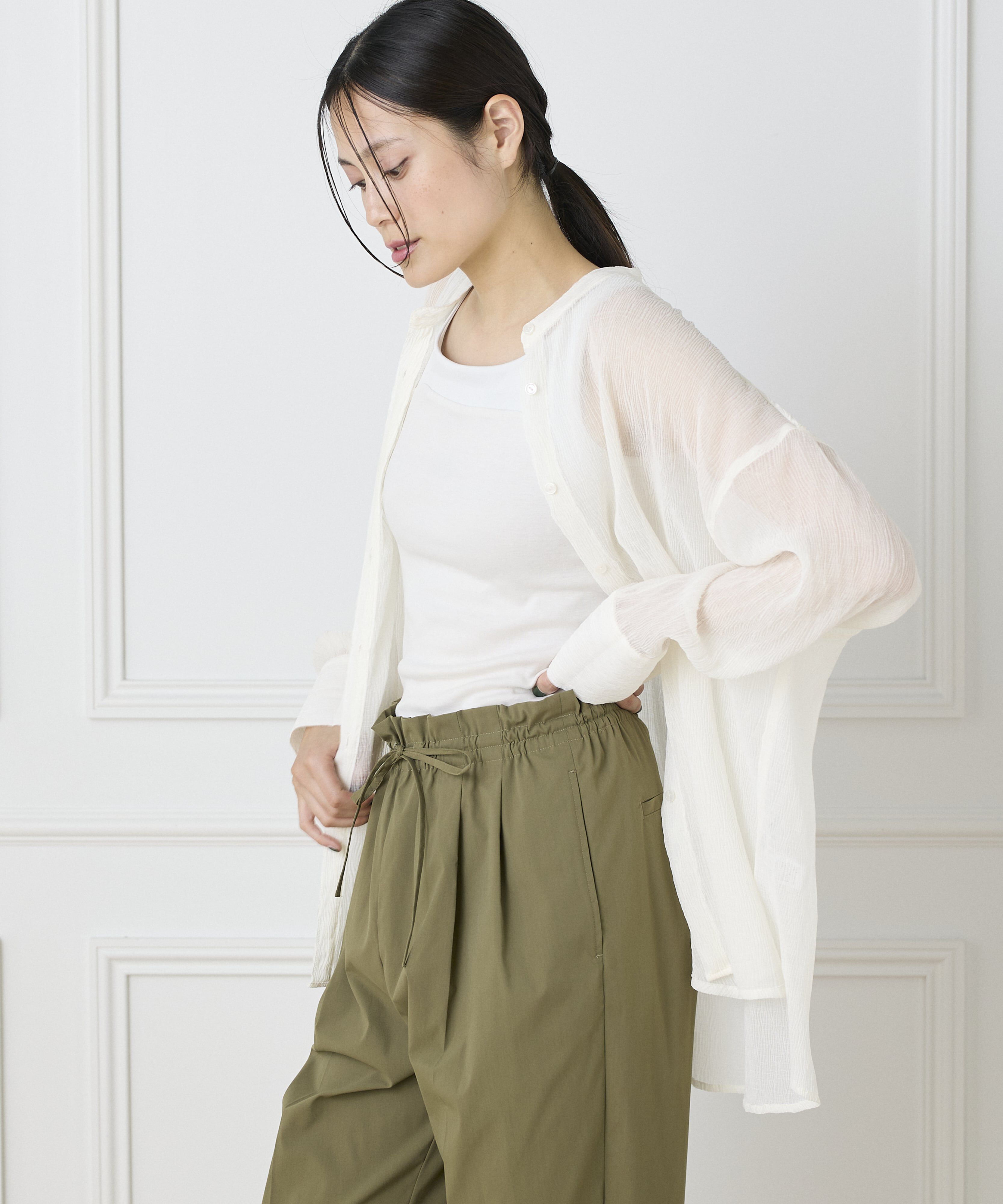 DAY by DAY it&rsquo;s international「シアー楊柳オーバーサイズシャツ」|シャツ・ブラウス|オフホワイト1