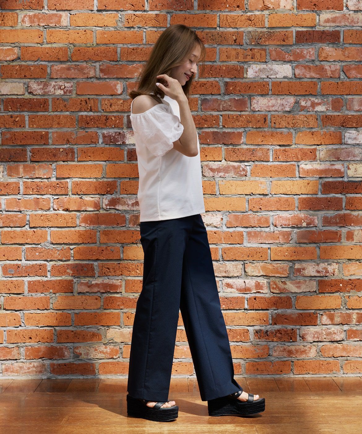 Maglie le cassetto「《M Maglie le cassetto&times;吉田理紗》ハーフスリーブヘルシーカットソー」|Tシャツ・カットソー|