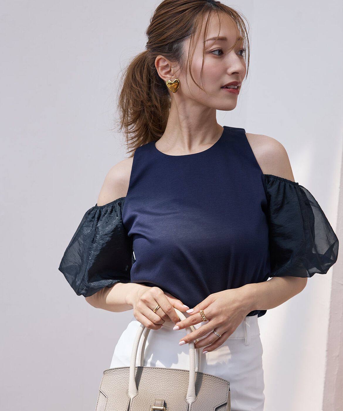 Maglie le cassetto「《M Maglie le cassetto&times;吉田理紗》ハーフスリーブヘルシーカットソー」|Tシャツ・カットソー|