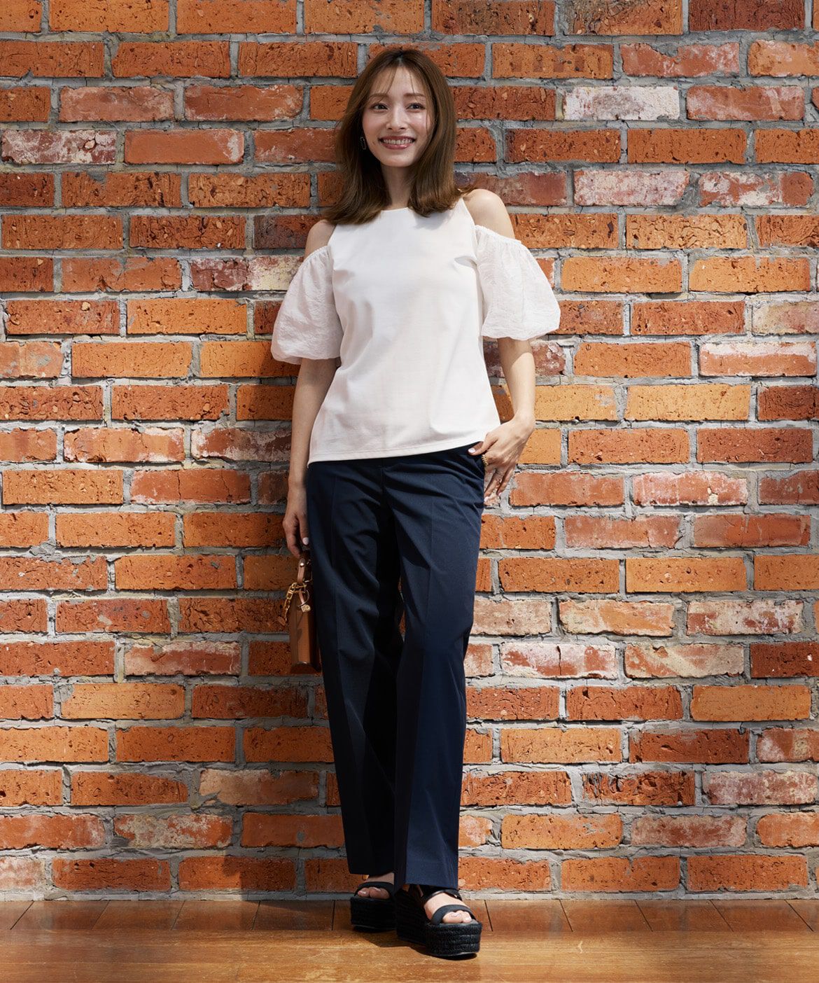 Maglie le cassetto「《M Maglie le cassetto&times;吉田理紗》ハーフスリーブヘルシーカットソー」|Tシャツ・カットソー|