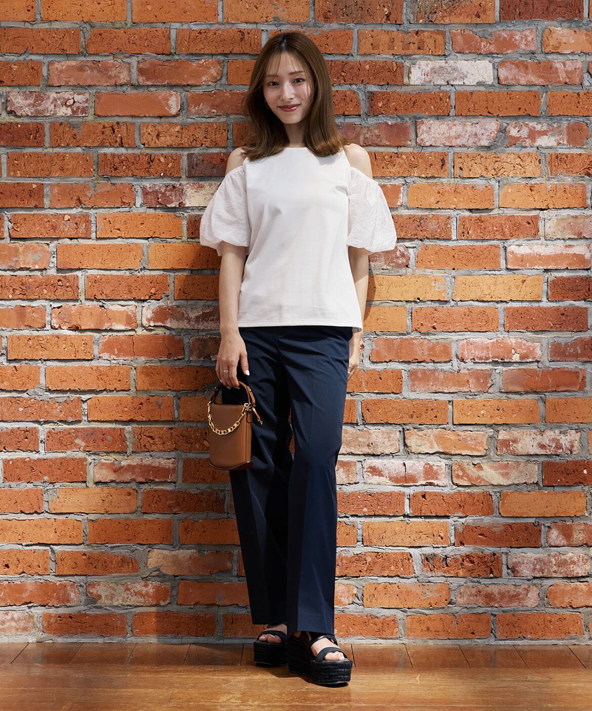 Maglie le cassetto「《M Maglie le cassetto&times;吉田理紗》ハーフスリーブヘルシーカットソー」|Tシャツ・カットソー|