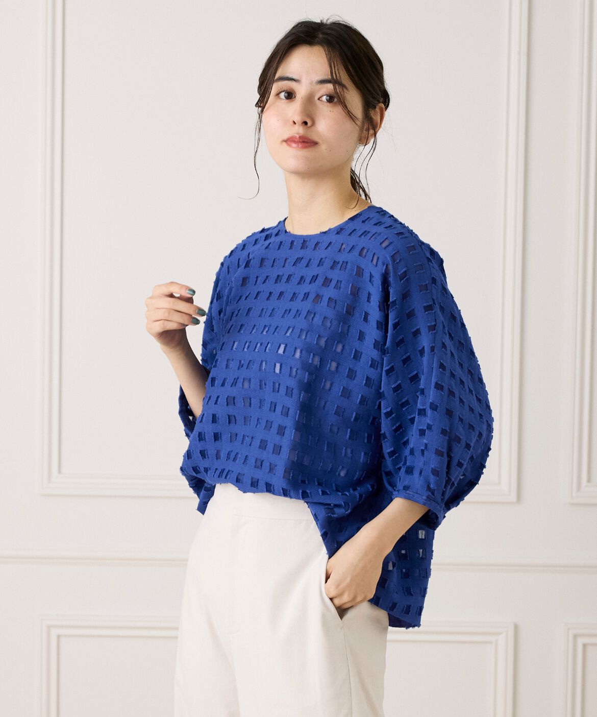 7-IDconcept.「ジャカードブラウス」|シャツ・ブラウス|