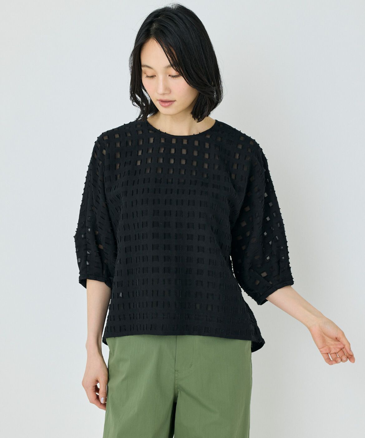 7-IDconcept.「ジャカードブラウス」|シャツ・ブラウス|