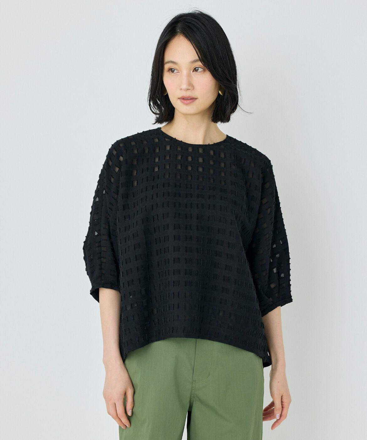 7-IDconcept.「ジャカードブラウス」|シャツ・ブラウス|