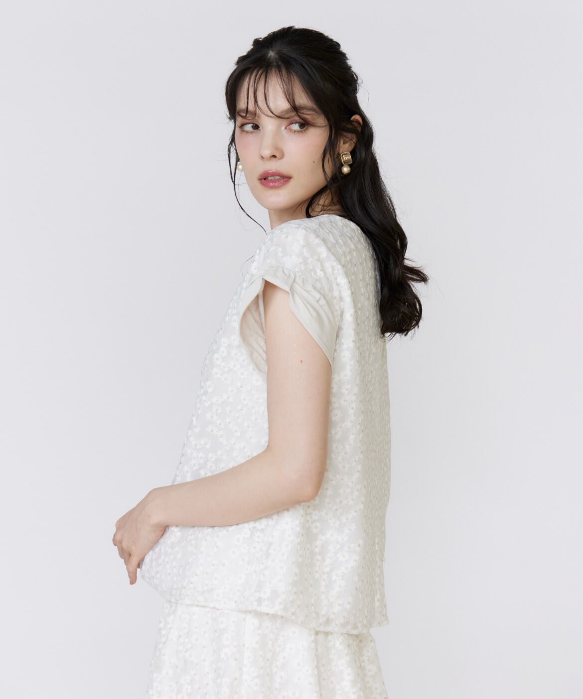 Maglie le cassetto「フラワー刺繍ブラウス」|シャツ・ブラウス|