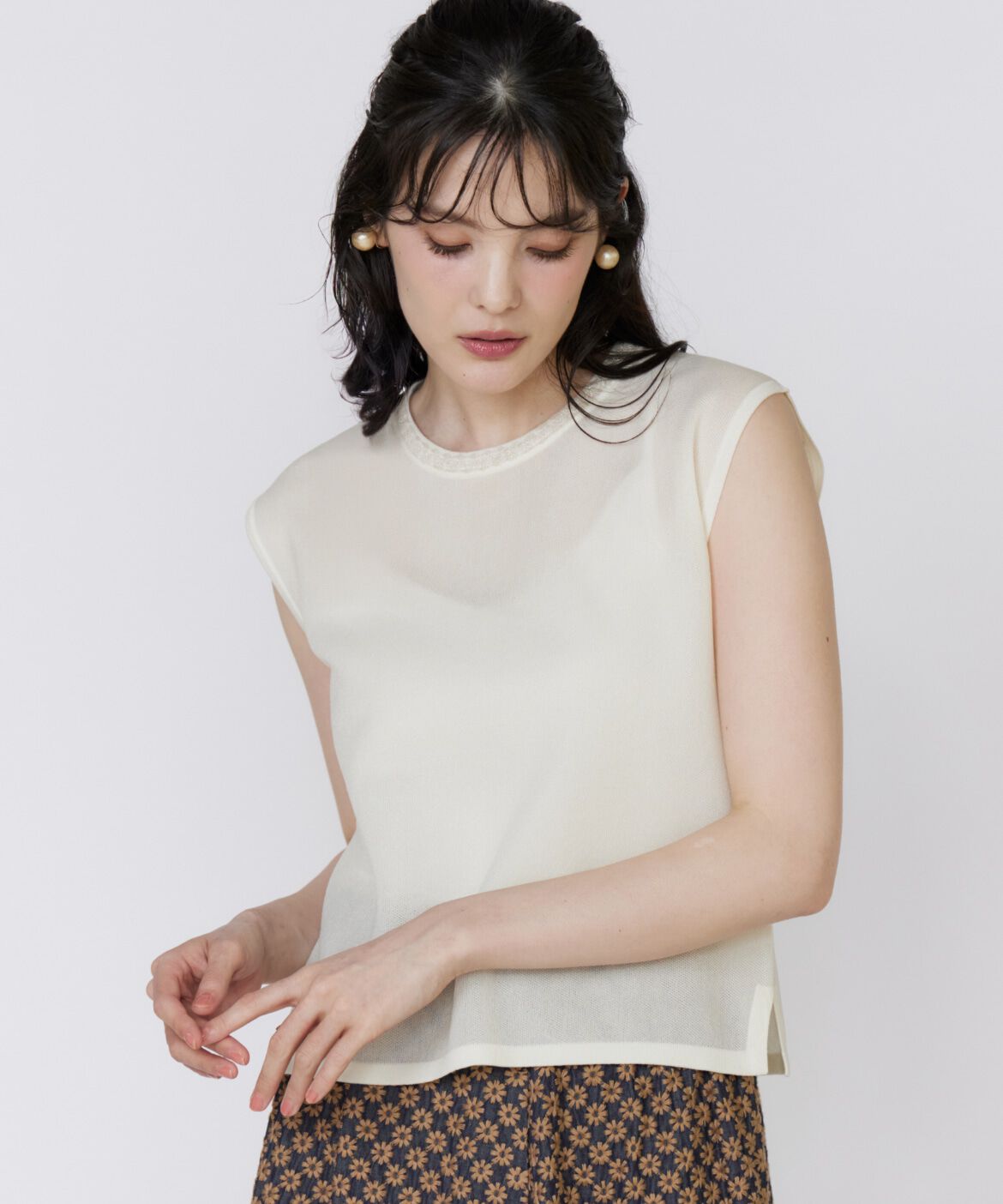 Maglie le cassetto「ブレード付きシアーニット」|ニット・セーター|