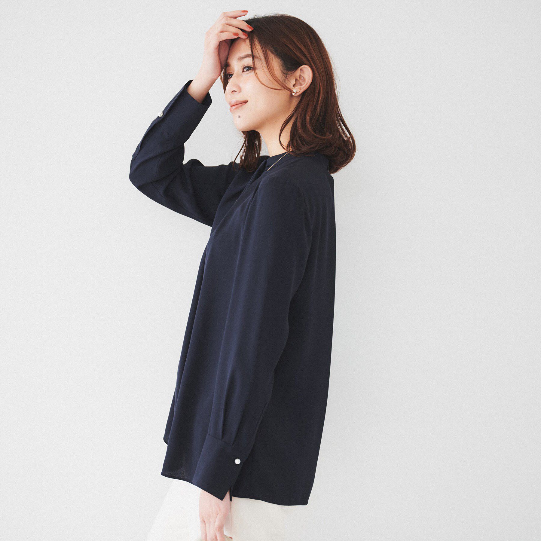 UNTITLED「【通勤】ジョーゼット タックブラウス」|シャツ・ブラウス|