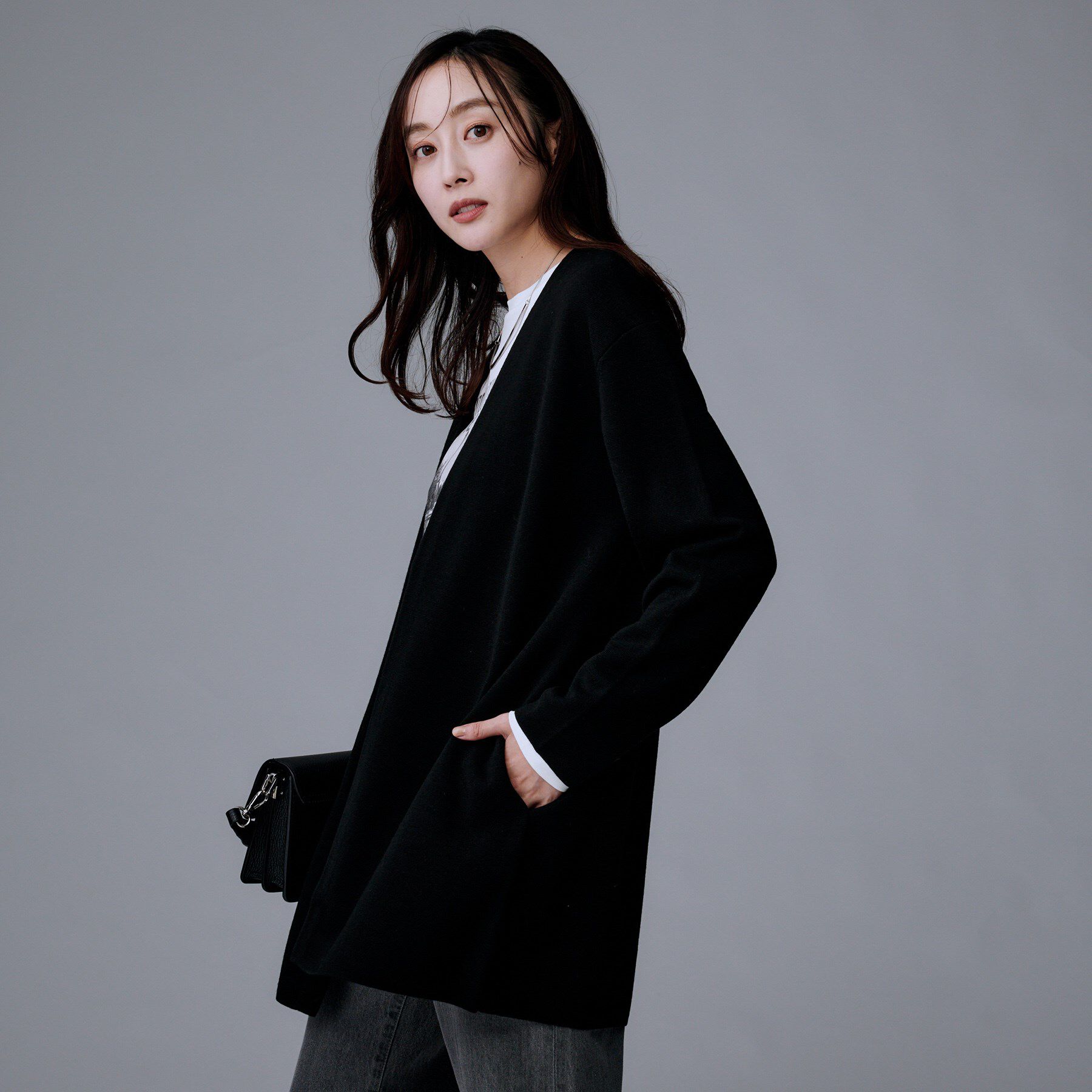 UNTITLED「【洗える/ボタンなし】ミラノリブカーディガン」|カーディガン|