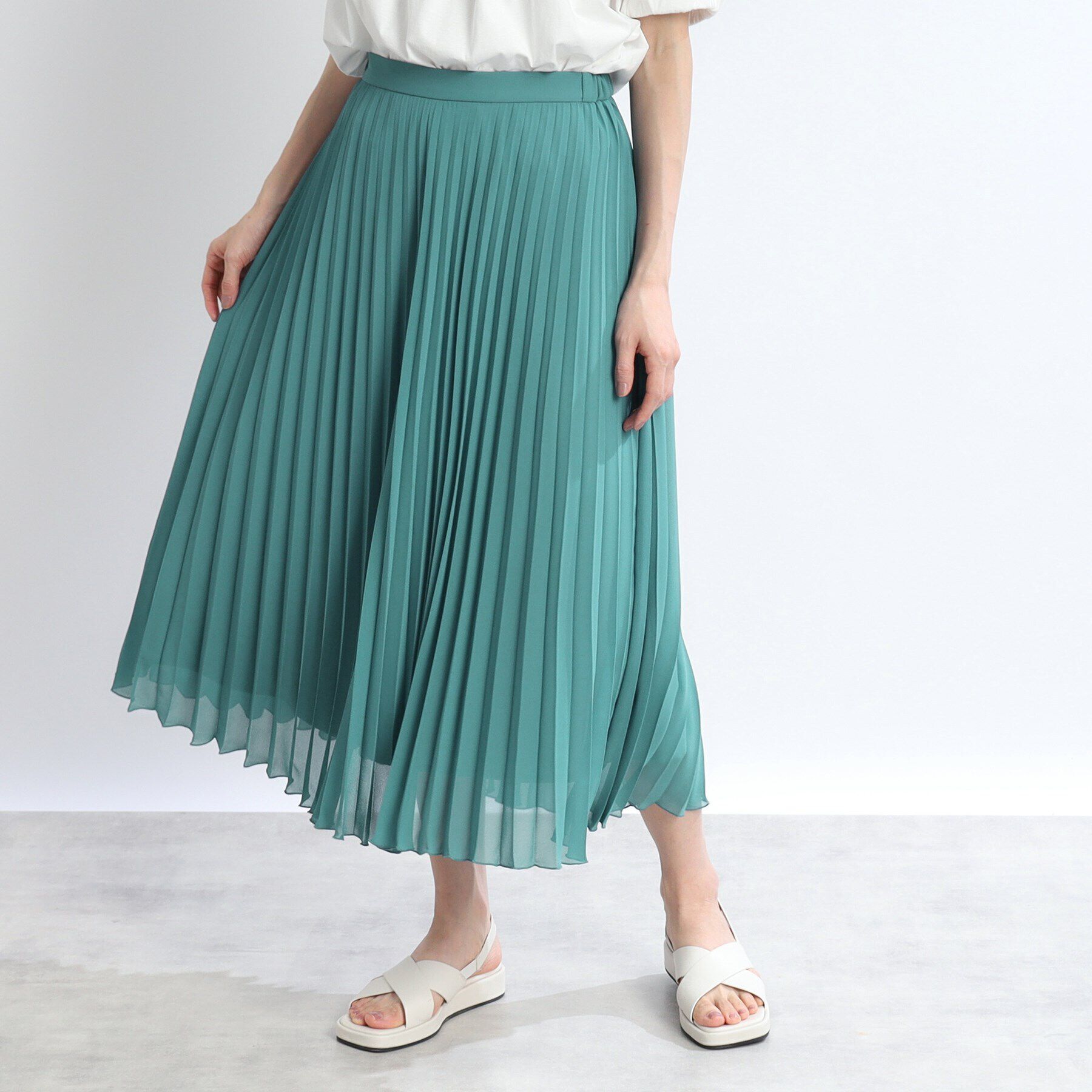 Reflect「【体型カバー／WEB限定カラーあり／手洗い可能】涼しげドライタッチプリーツスカート」|スカート|
