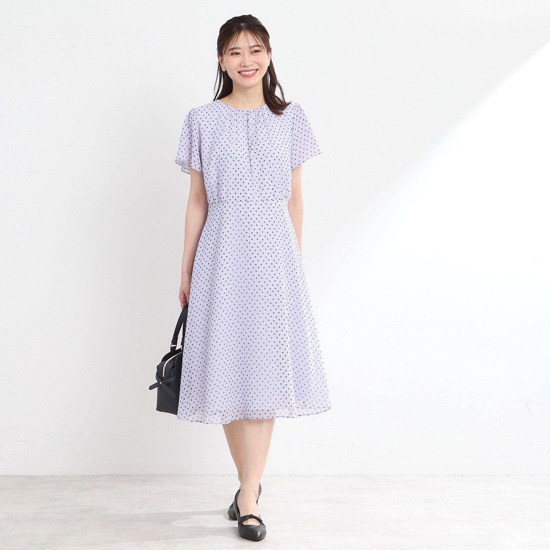 Reflect「【夏SALE／WEB先行カラーあり／マシンウォッシュ可】コツキ幾何柄ワンピース」|ワンピース|