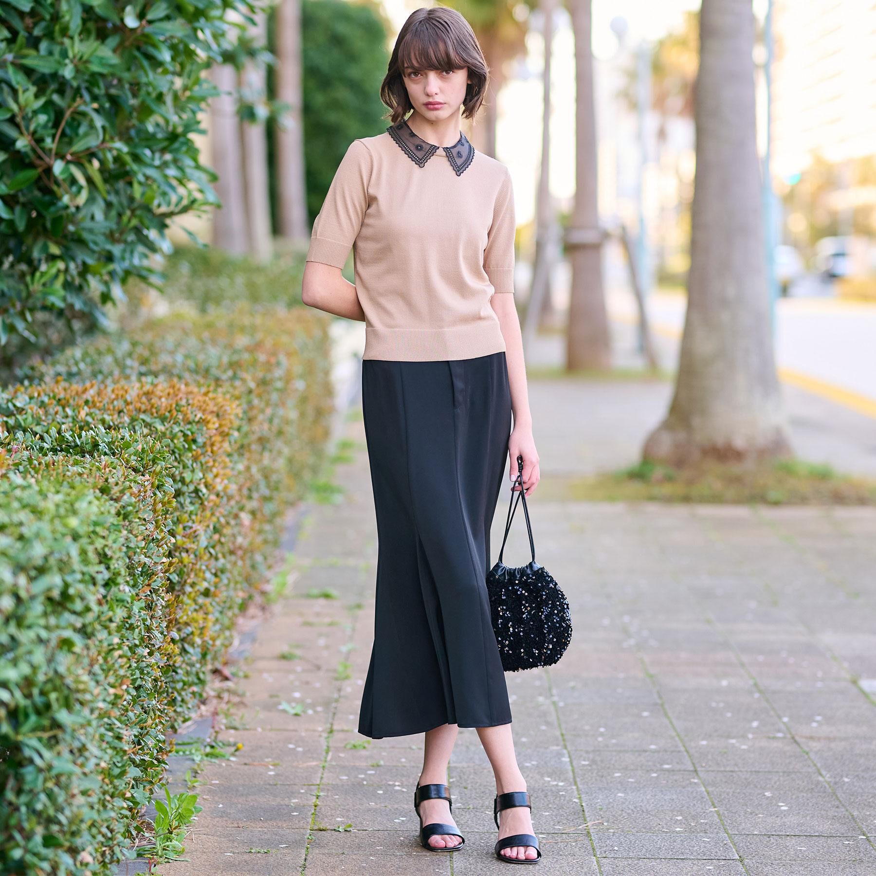 DRESSTERIOR「【洗える／2WAY】エンブロイダリーカラーニット」|ニット・セーター|