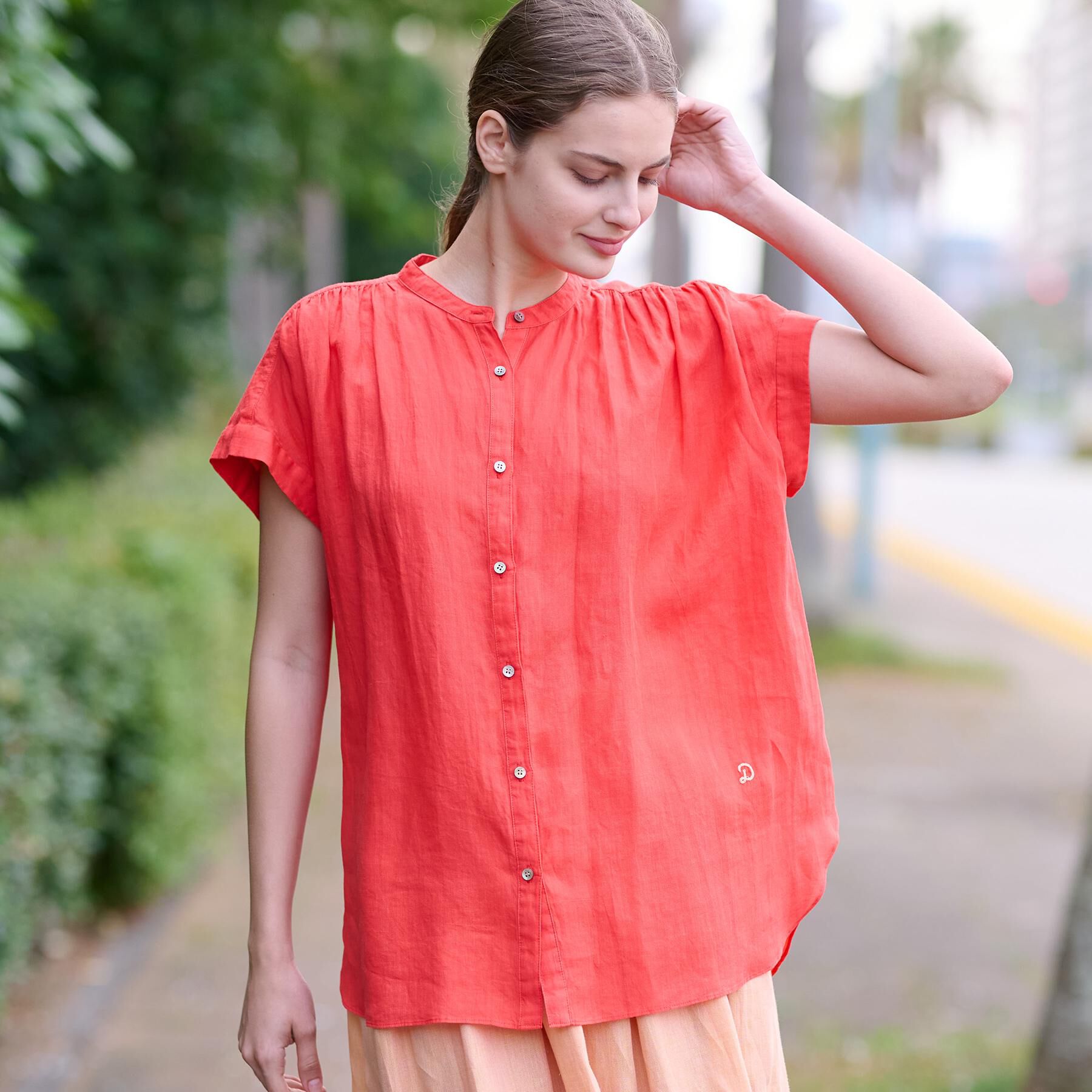 DRESSTERIOR「ガーメントダイラミーフレンチシャツ」|シャツ・ブラウス|