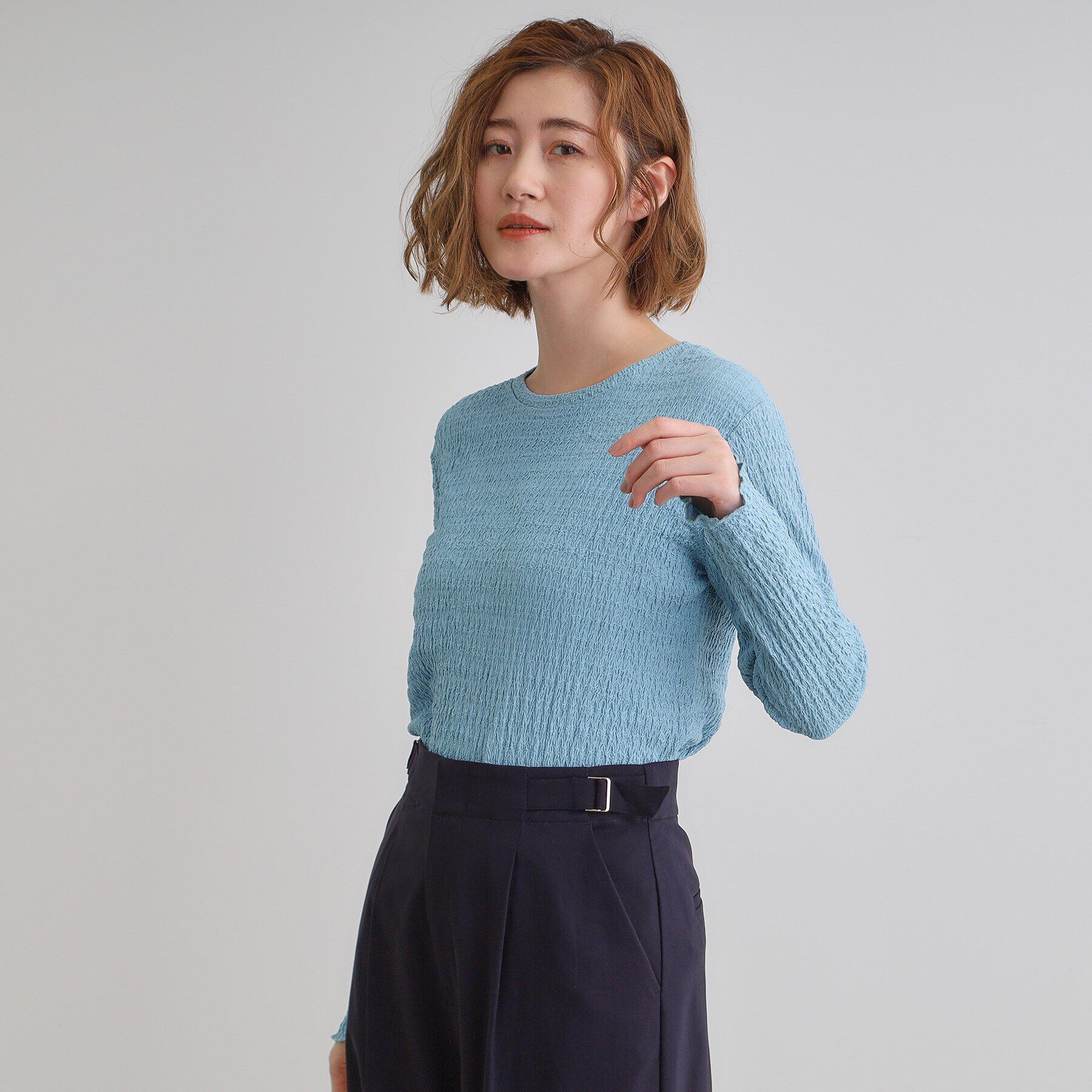 grove「シャーリング風ジャカードクルーネックプルオーバー」|Tシャツ・カットソー|