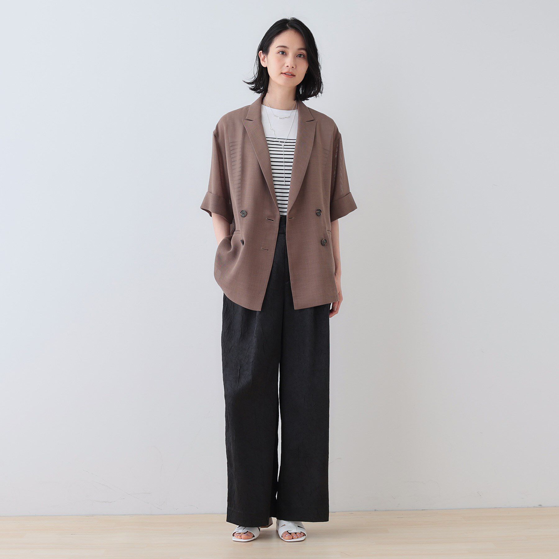 INDIVI「【サスペンダー付き】2WAYクラッシュサテンパンツ」|その他|