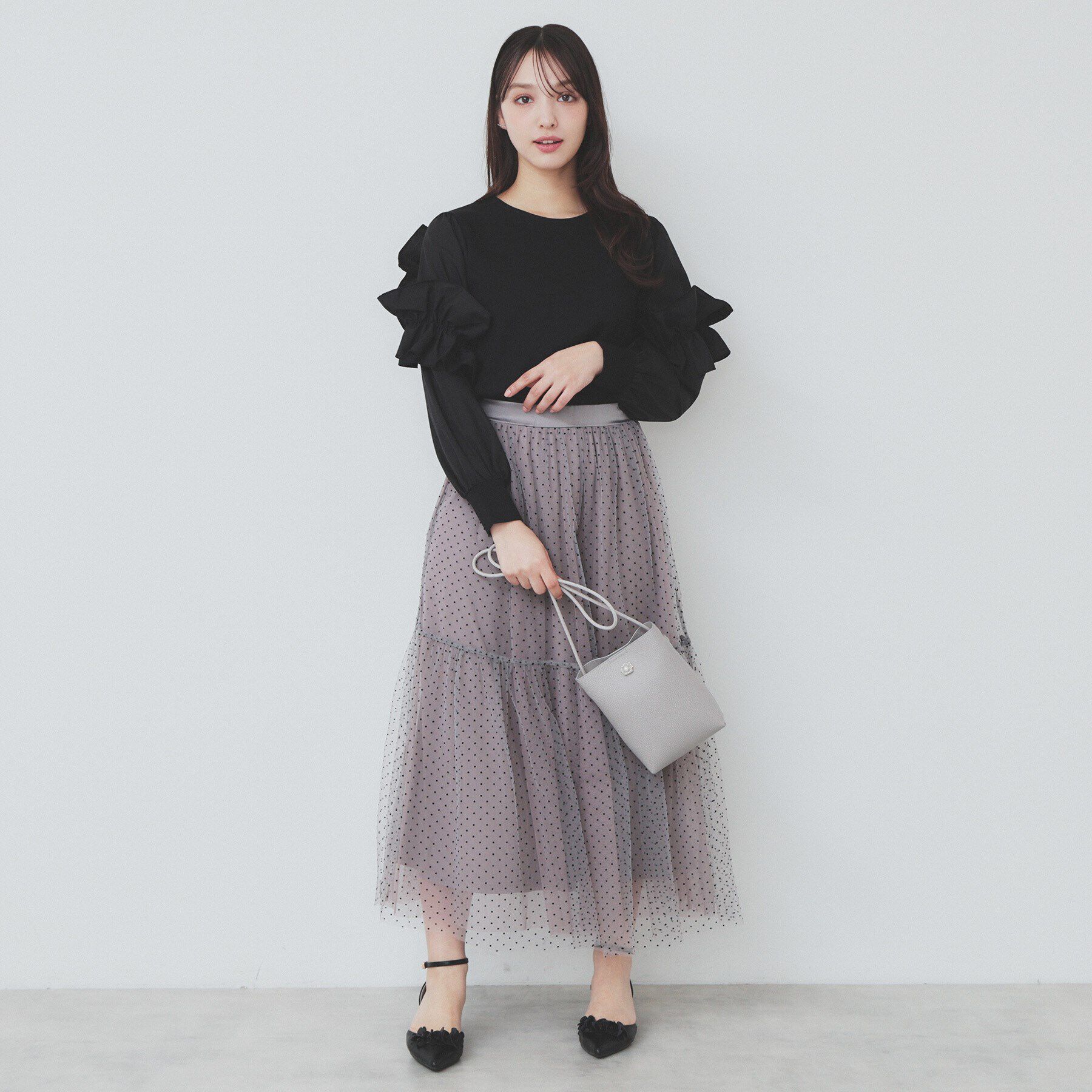 index「フリルスリーブドッキングトップス【洗濯機洗い可】」|Tシャツ・カットソー|