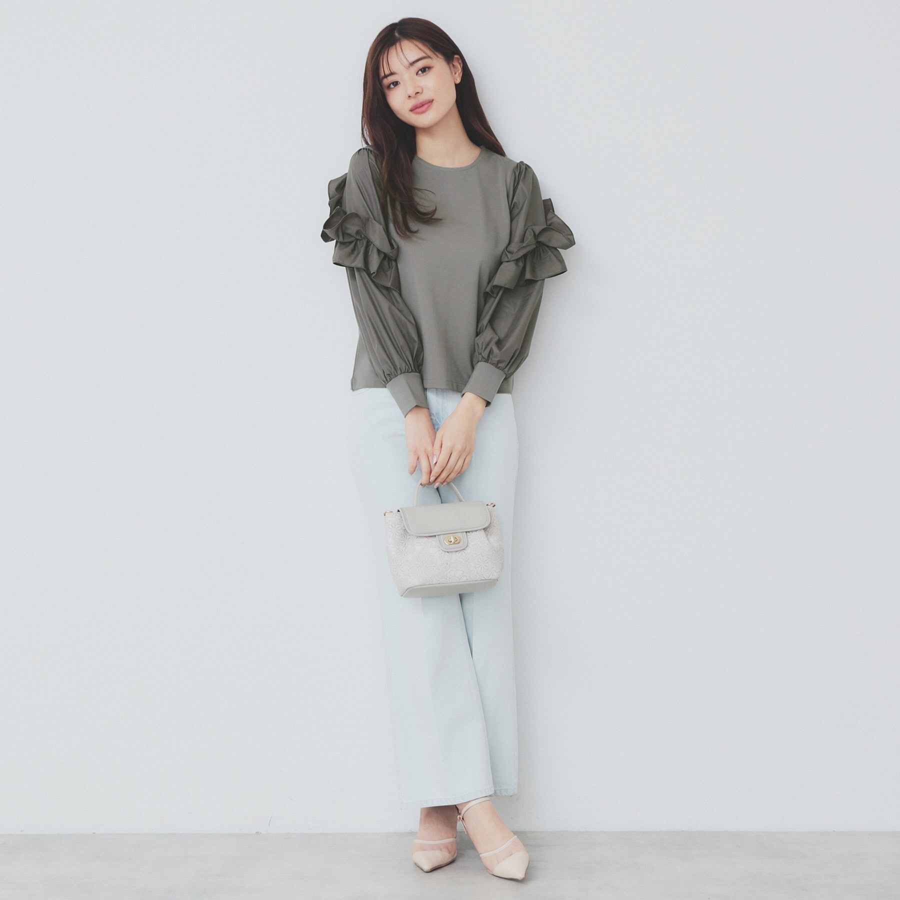 index「フリルスリーブドッキングトップス【洗濯機洗い可】」|Tシャツ・カットソー|