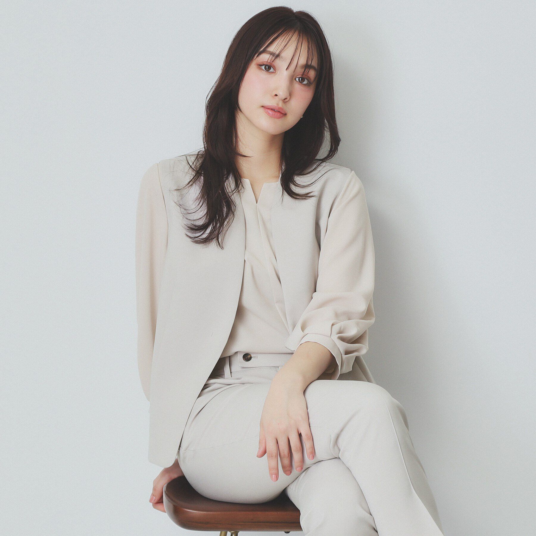 index「ドライタッチストレッチノーカラージレ/セットアップ対応【洗濯機洗い可/イージーアイロン】」|ベスト・ジレ|