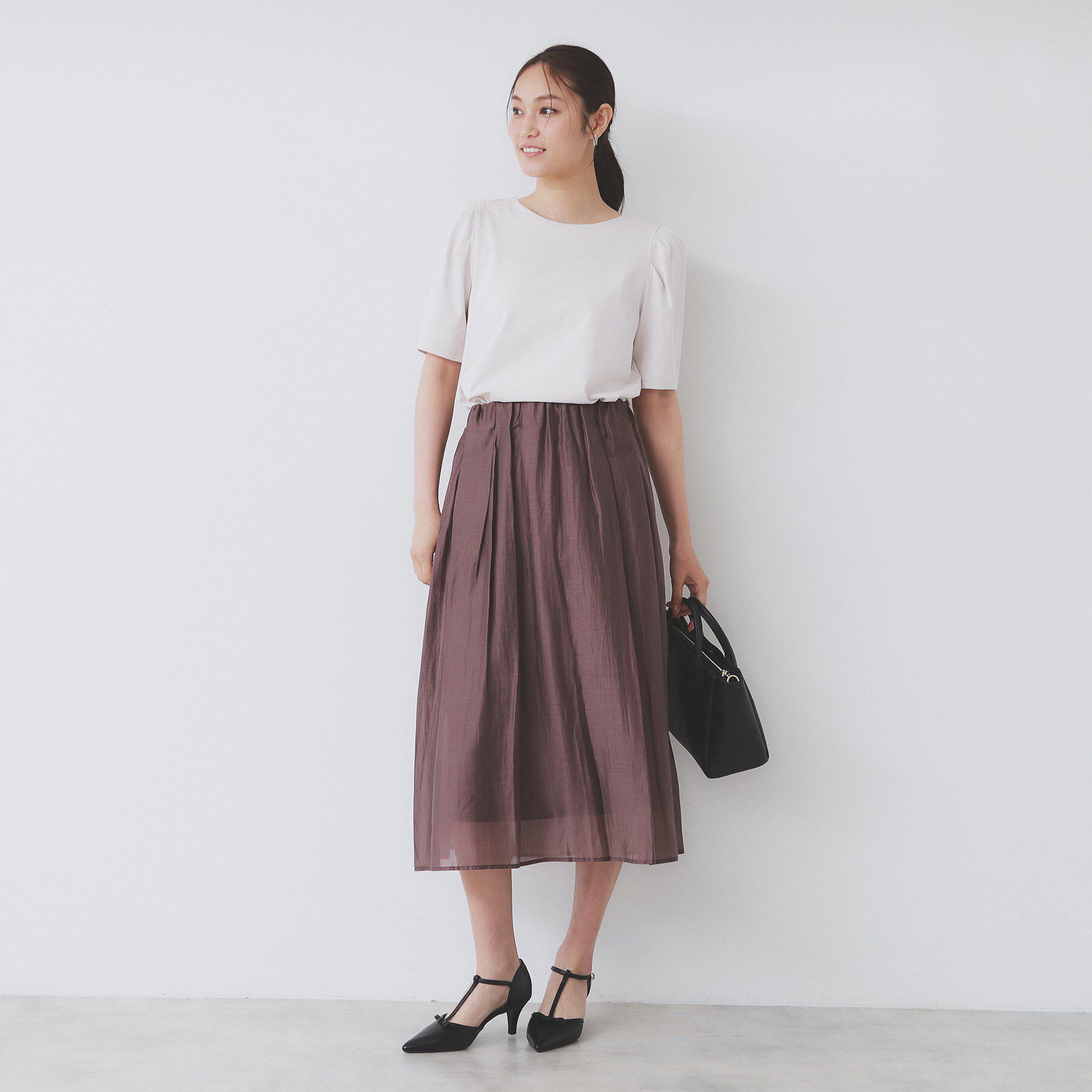 index「《7色展開/XS-LLサイズ》多機能タックスリーブトップス【汗ジミ防止/吸水速乾/接触冷感/UVケア」|Tシャツ・カットソー|