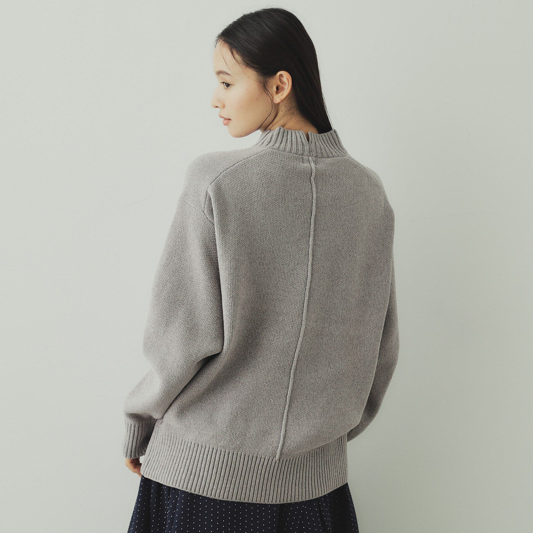 OPAQUE.CLIP「モールロゴジャカードニット【洗濯機洗い可】」|ニット・セーター|