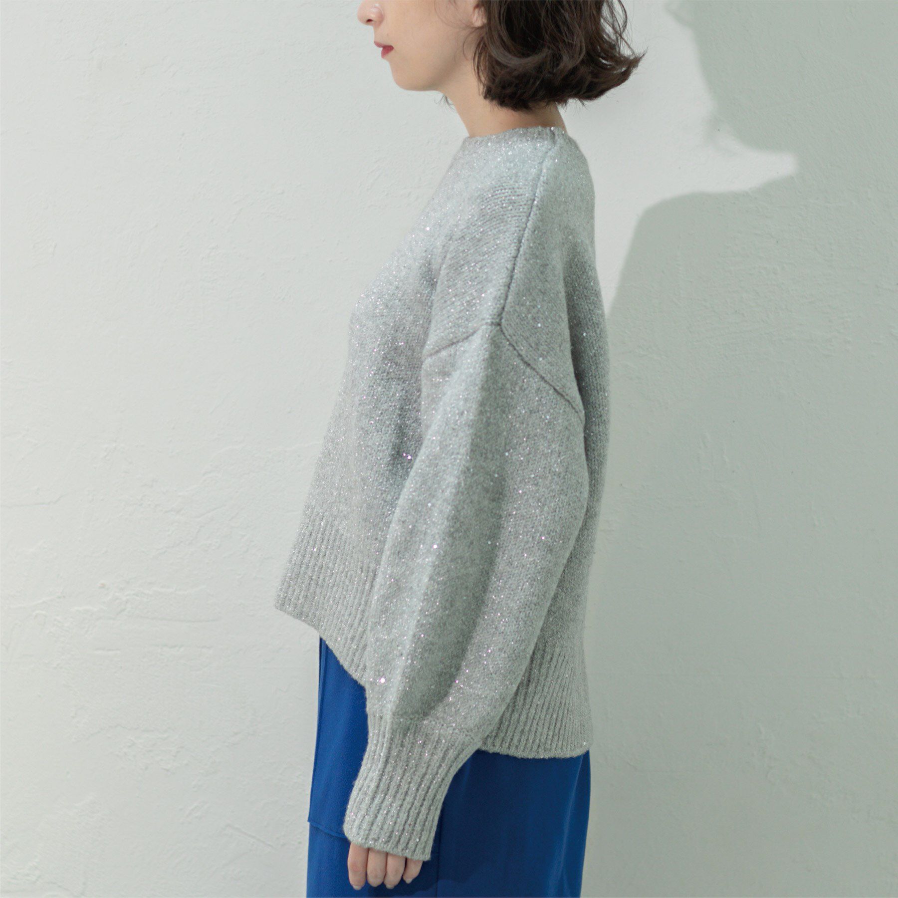 OPAQUE.CLIP「スパンコールラメニット【洗える】」|ニット・セーター|
