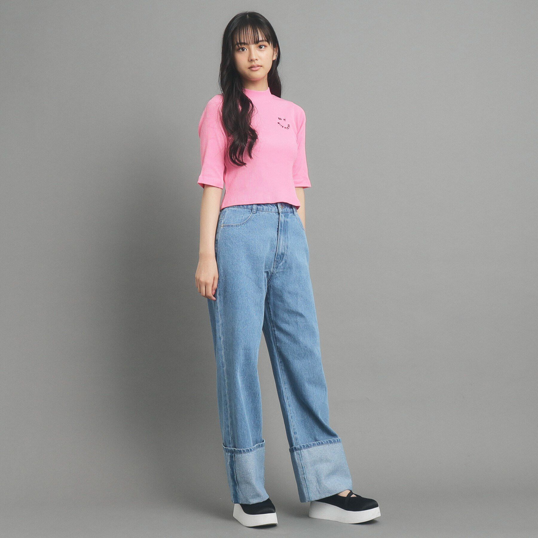 PINK-latte「【130cmあり】コンパクトリブカットソー」|Tシャツ・カットソー|ピンク(072)