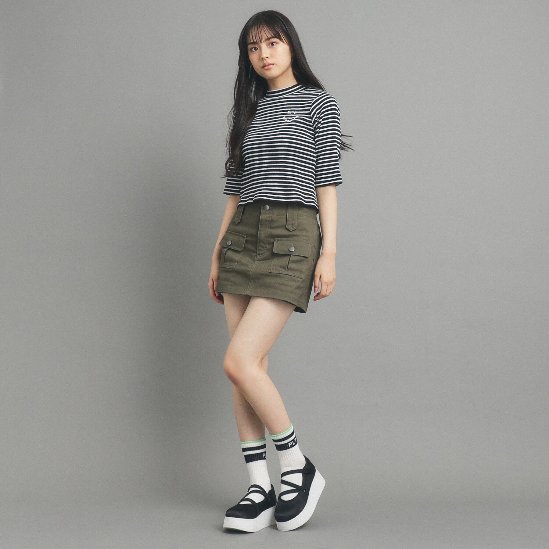 PINK-latte「【130cmあり】コンパクトリブカットソー」|Tシャツ・カットソー|