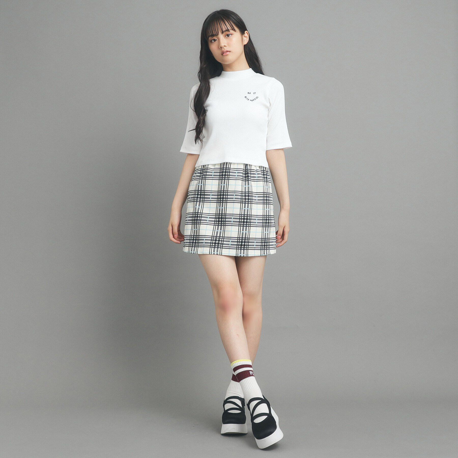 PINK-latte「【130cmあり】コンパクトリブカットソー」|Tシャツ・カットソー|