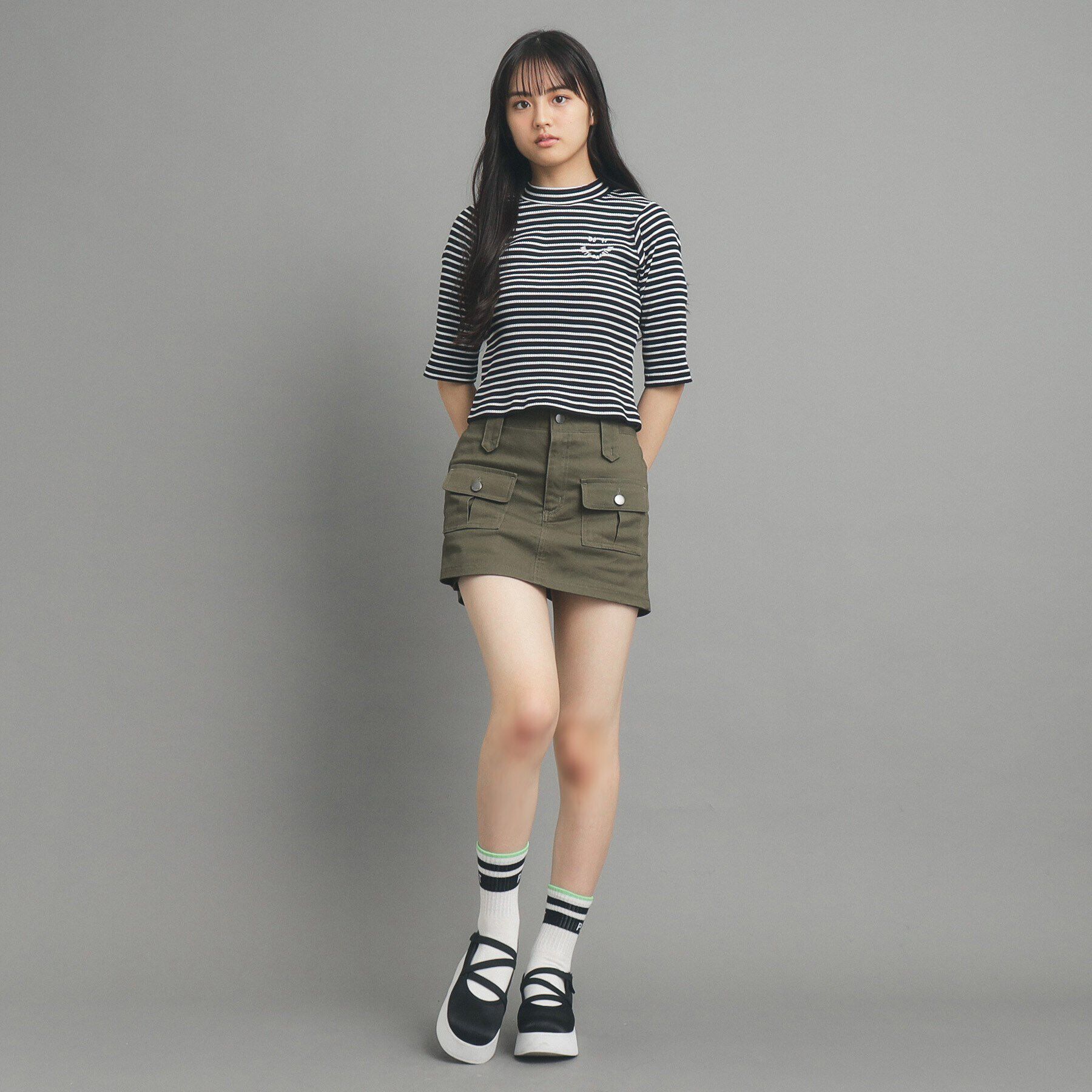 PINK-latte「【130cmあり】コンパクトリブカットソー」|Tシャツ・カットソー|