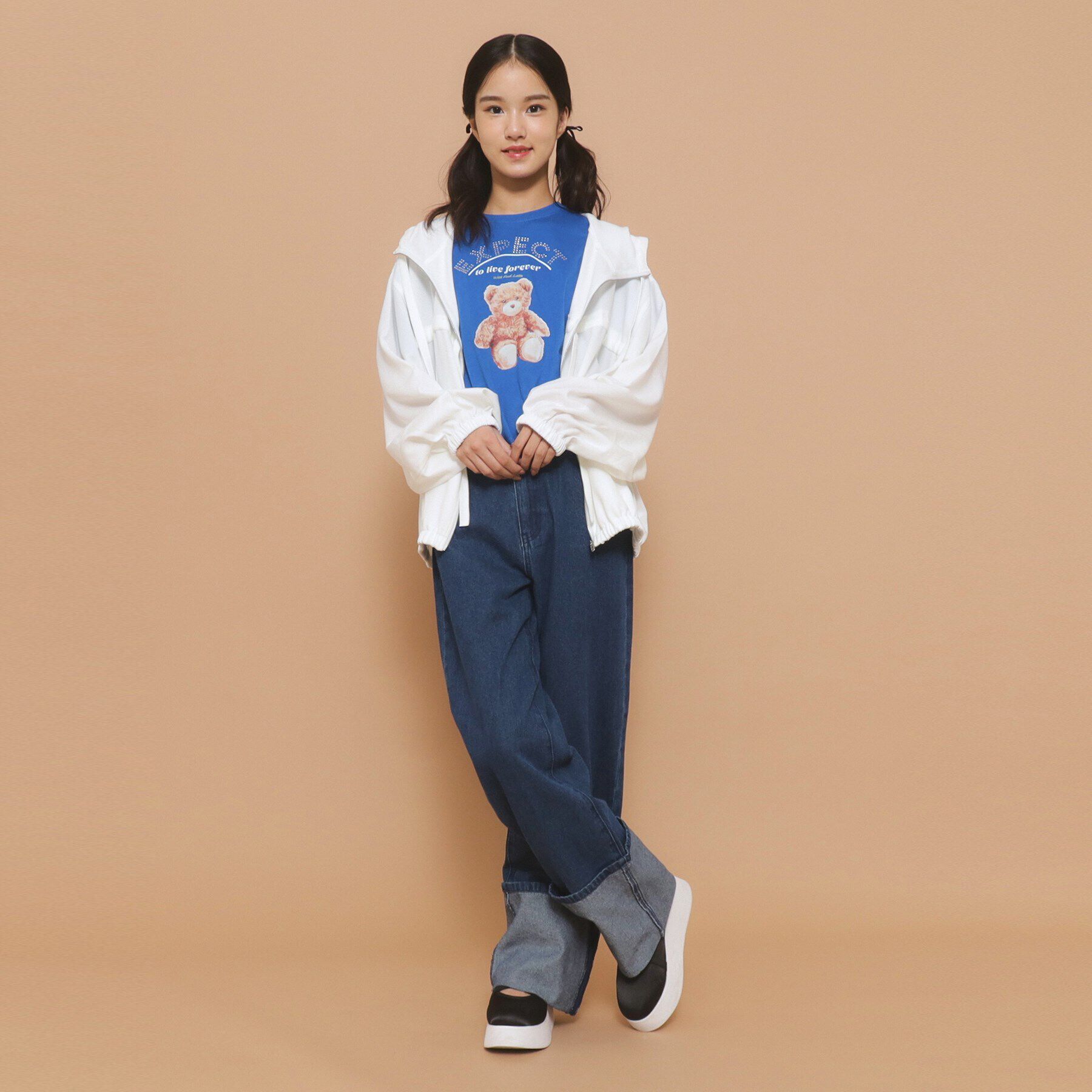 PINK-latte「ロールアップデニム」|その他|ブルー(492)