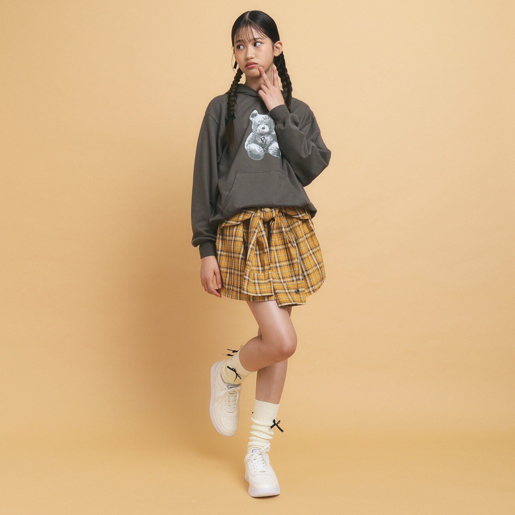 PINK-latte「【130cmあり／人気シリーズ】クマプリント フードパーカ」|その他|