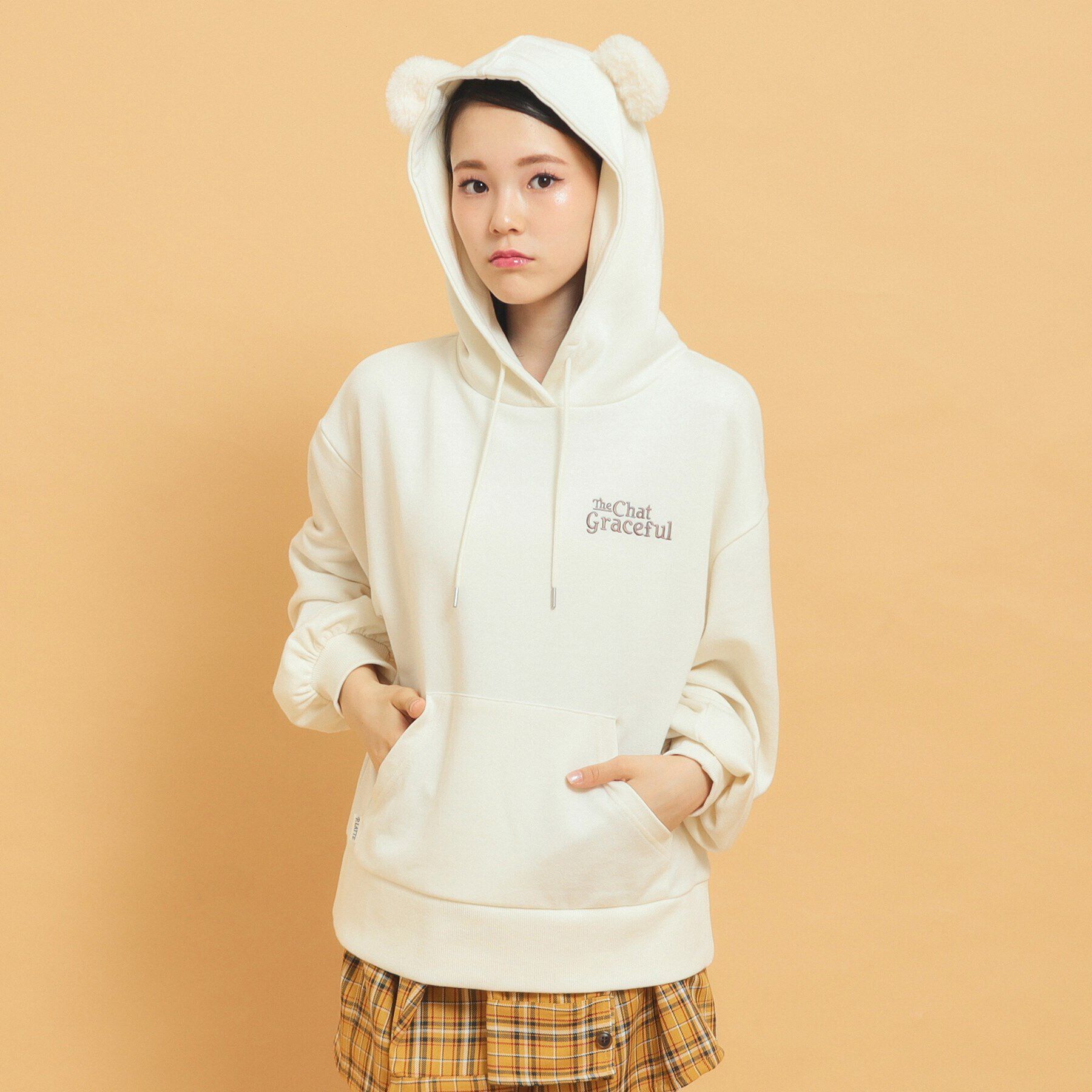 PINK-latte「あざとかわいい！クマ耳フーディ裏毛」|その他|アイボリー(004)