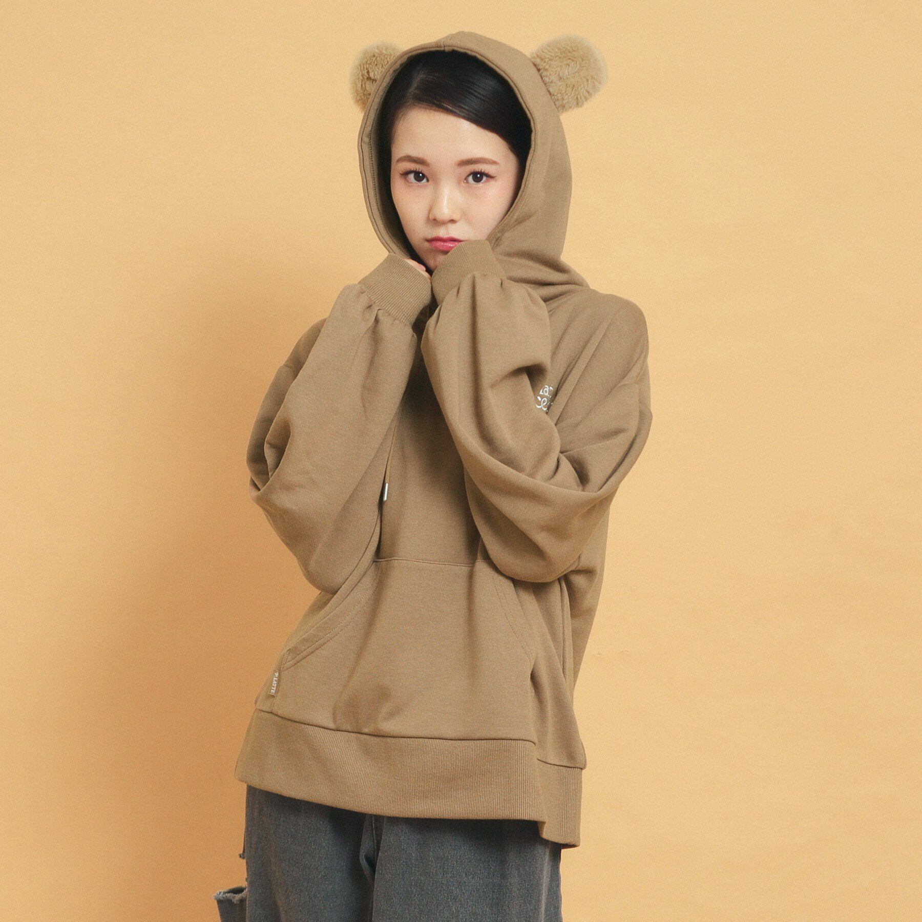 PINK-latte「あざとかわいい！クマ耳フーディ裏毛」|その他|