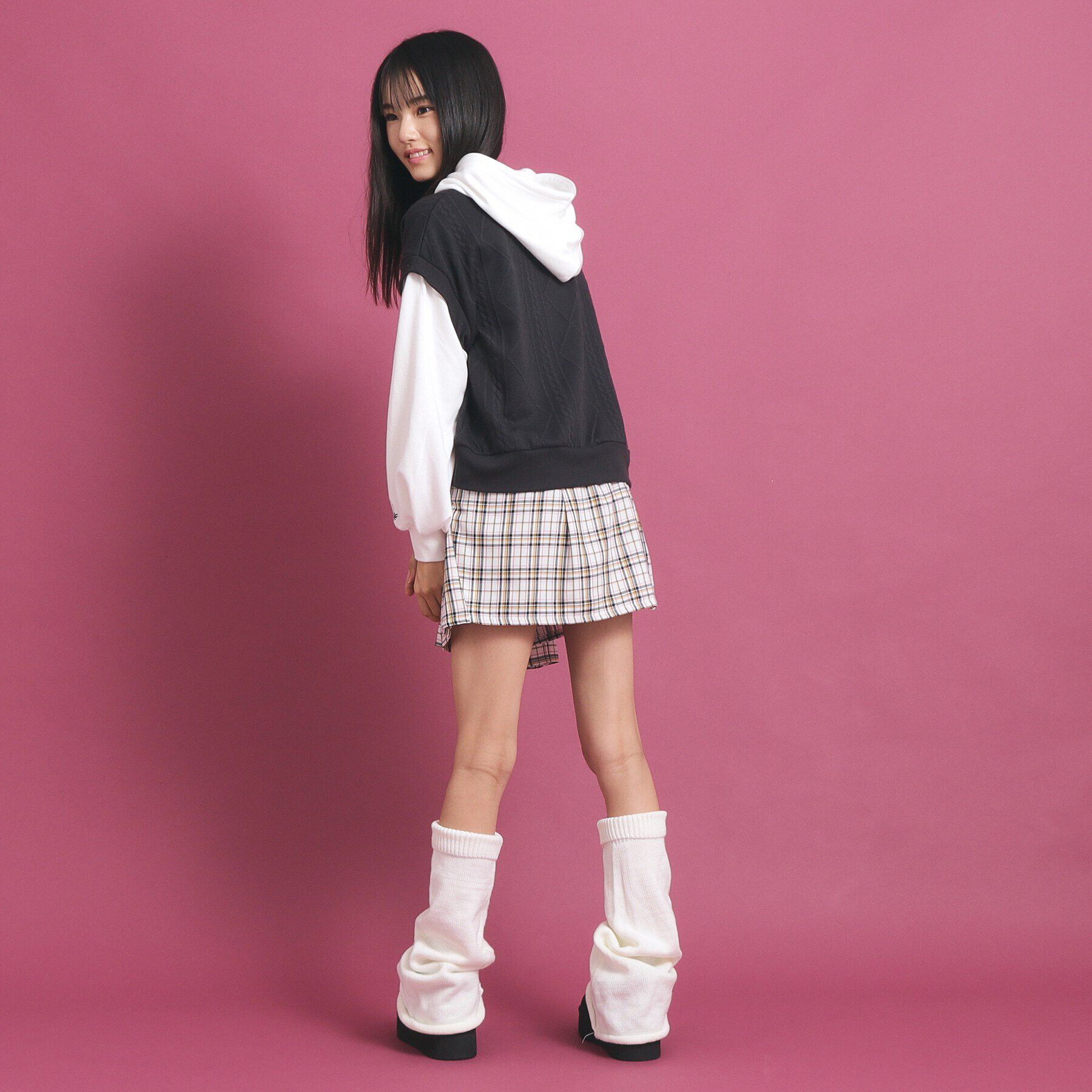 PINK-latte「フェイクレイヤードパーカ」|Tシャツ・カットソー|