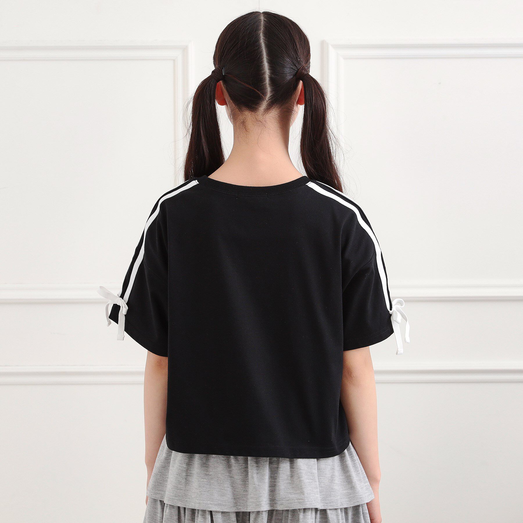 PINK-latte「袖ラインリボンTシャツ」|Tシャツ・カットソー|