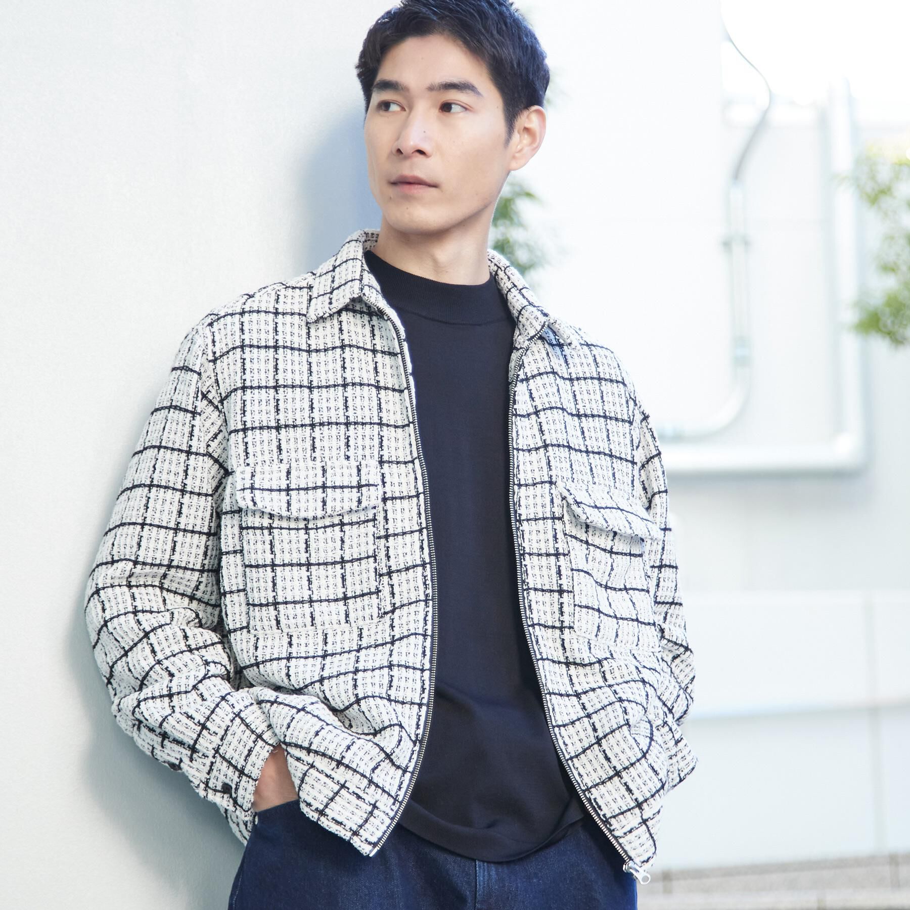 THE SHOP TK「変わり織ツイードブルゾン」|ブルゾン・スタジャン|