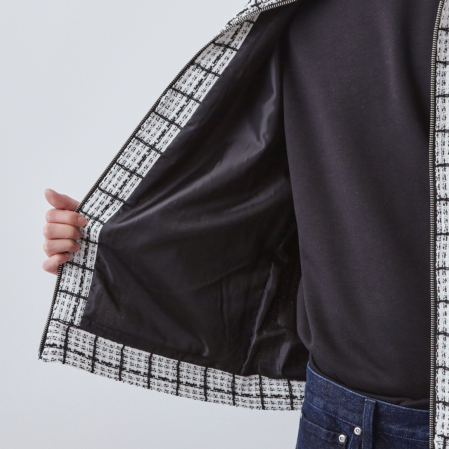 THE SHOP TK「変わり織ツイードブルゾン」|ブルゾン・スタジャン|