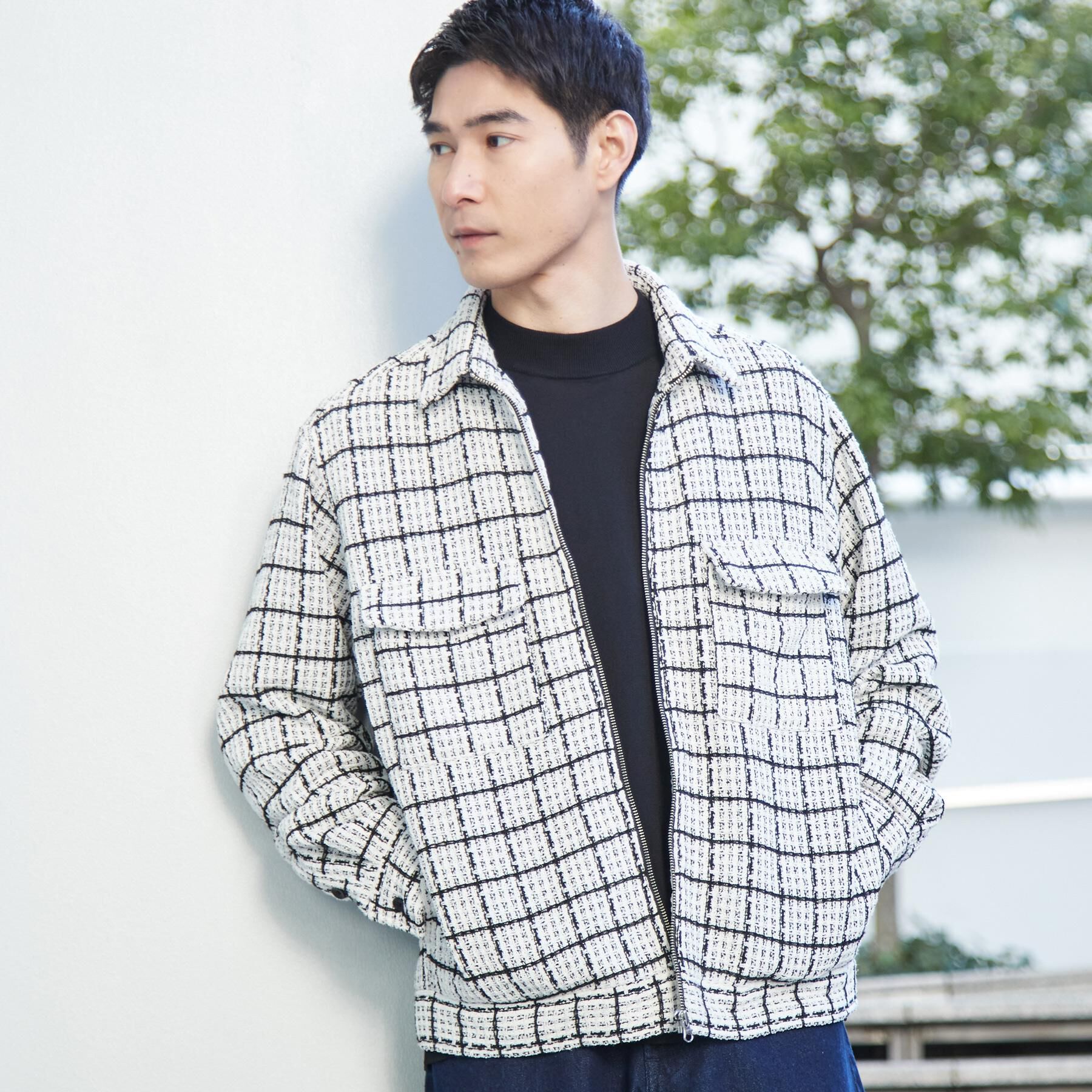 THE SHOP TK「変わり織ツイードブルゾン」|ブルゾン・スタジャン|