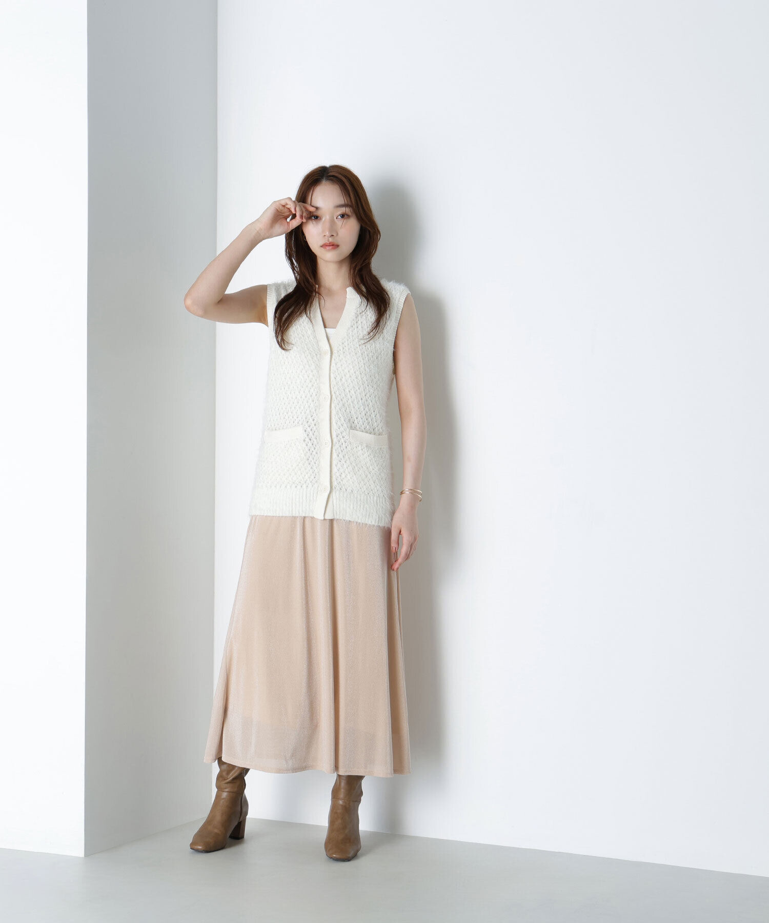  「ベロアライクナロースカート」|スカート|ニュアンスベ