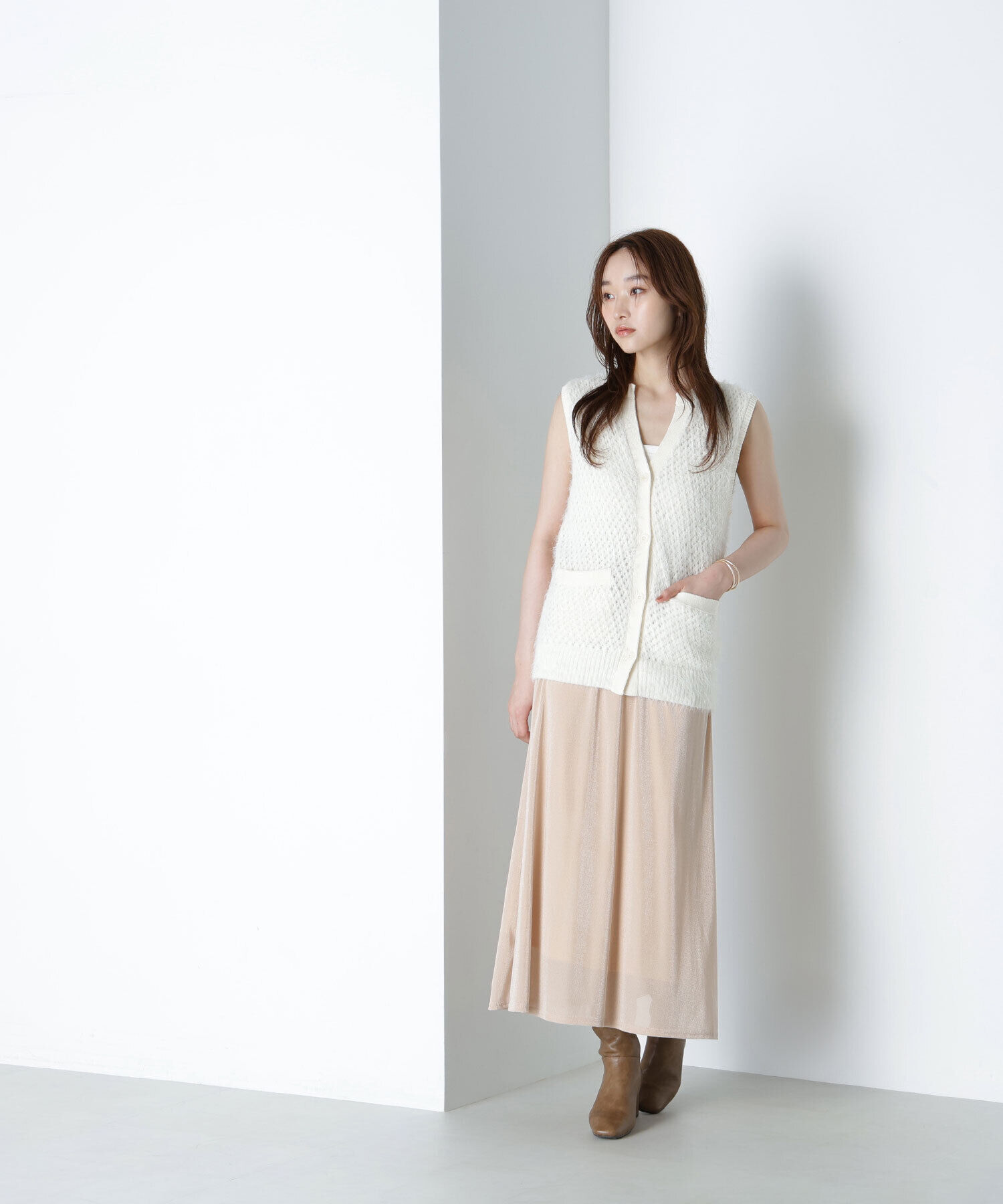  「ベロアライクナロースカート」|スカート|