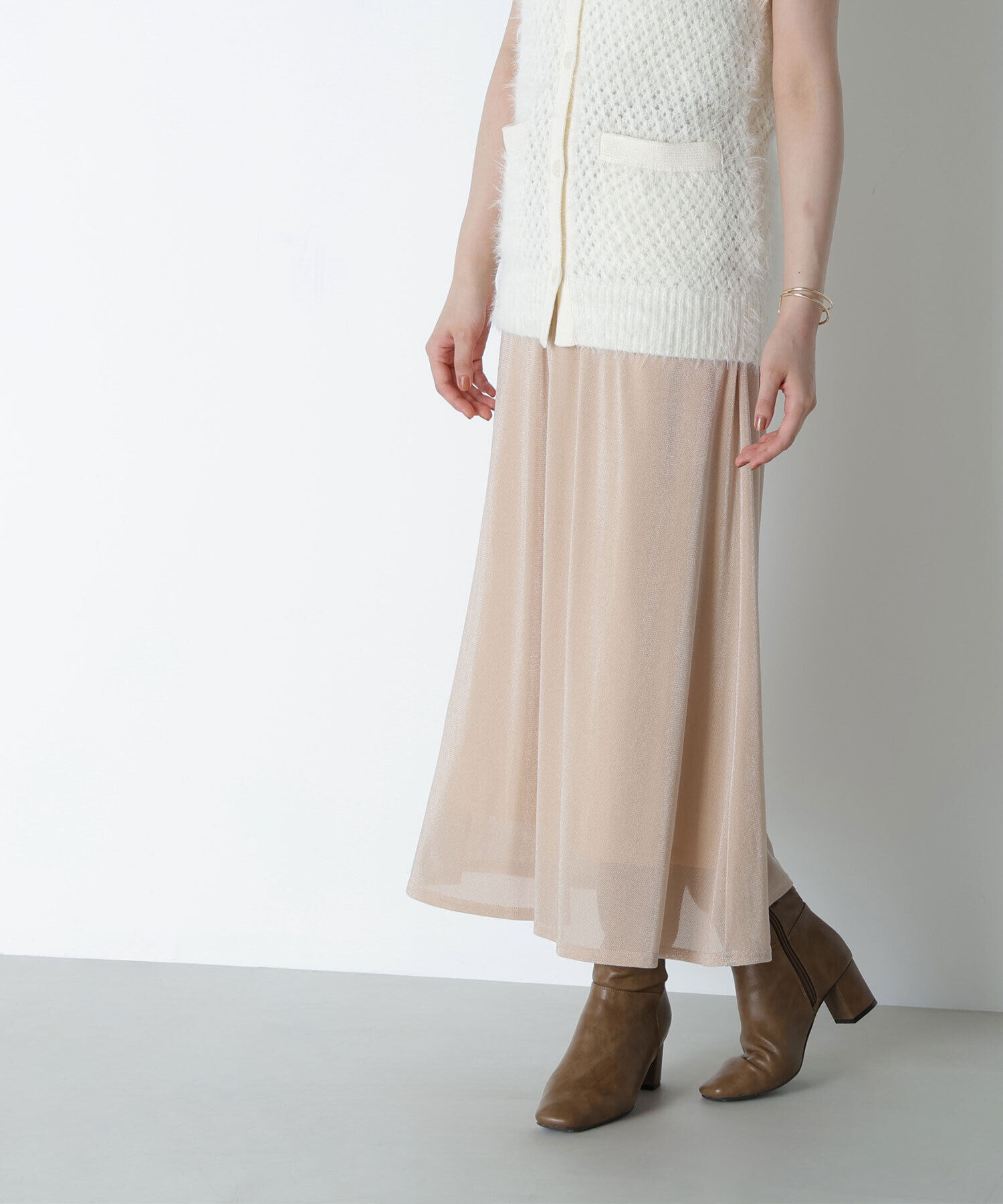  「ベロアライクナロースカート」|スカート|