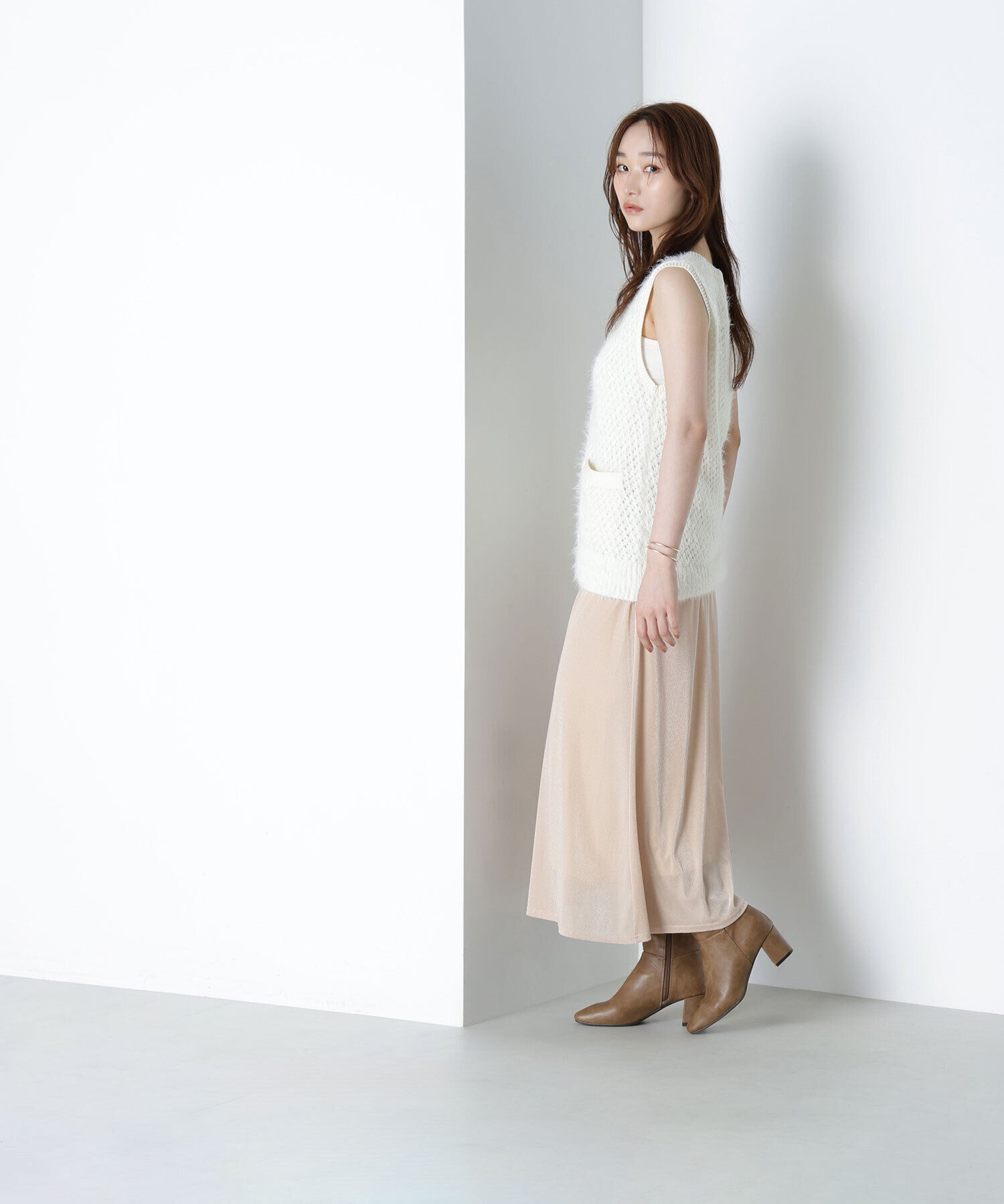  「ベロアライクナロースカート」|スカート|