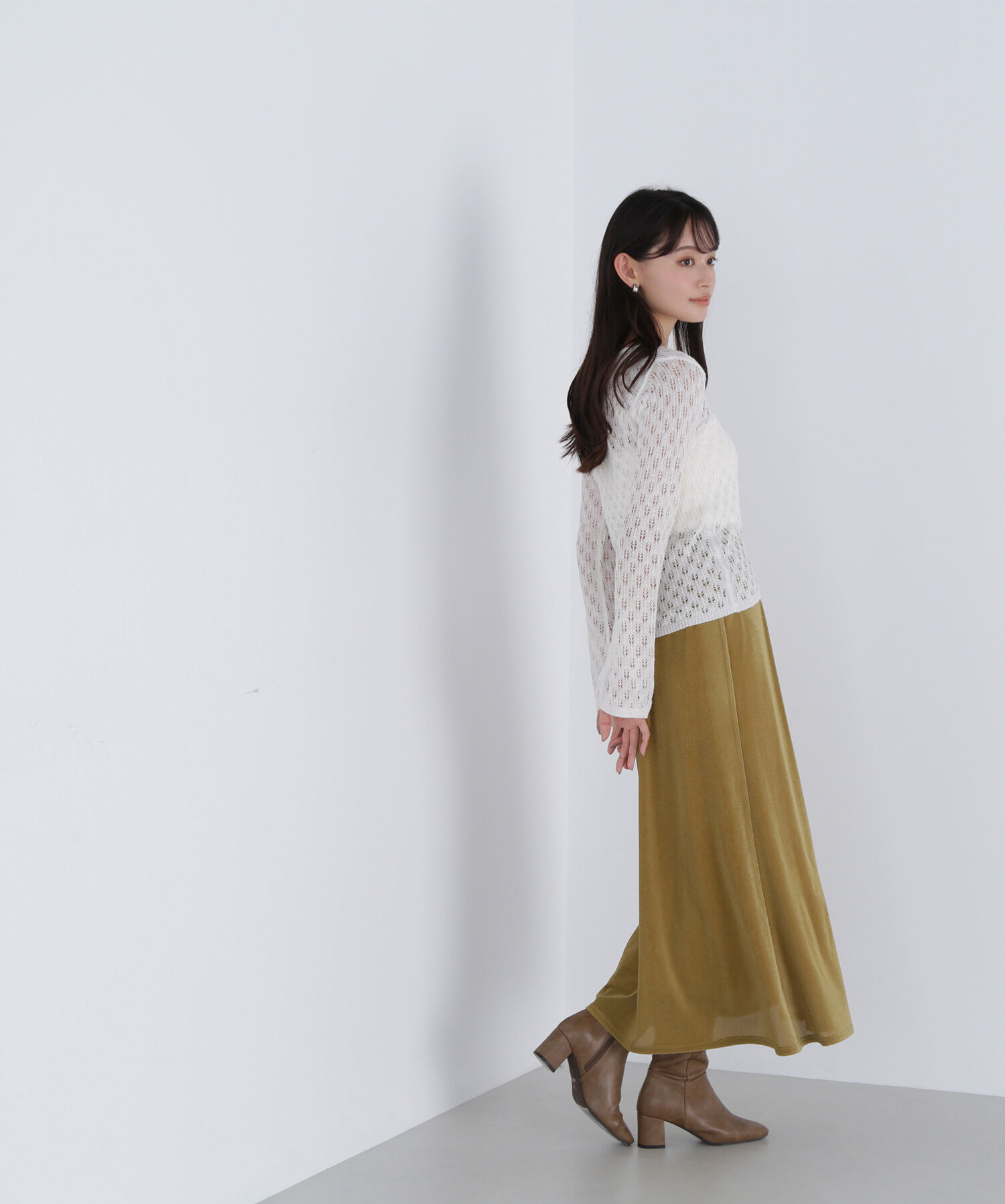  「ベロアライクナロースカート」|スカート|
