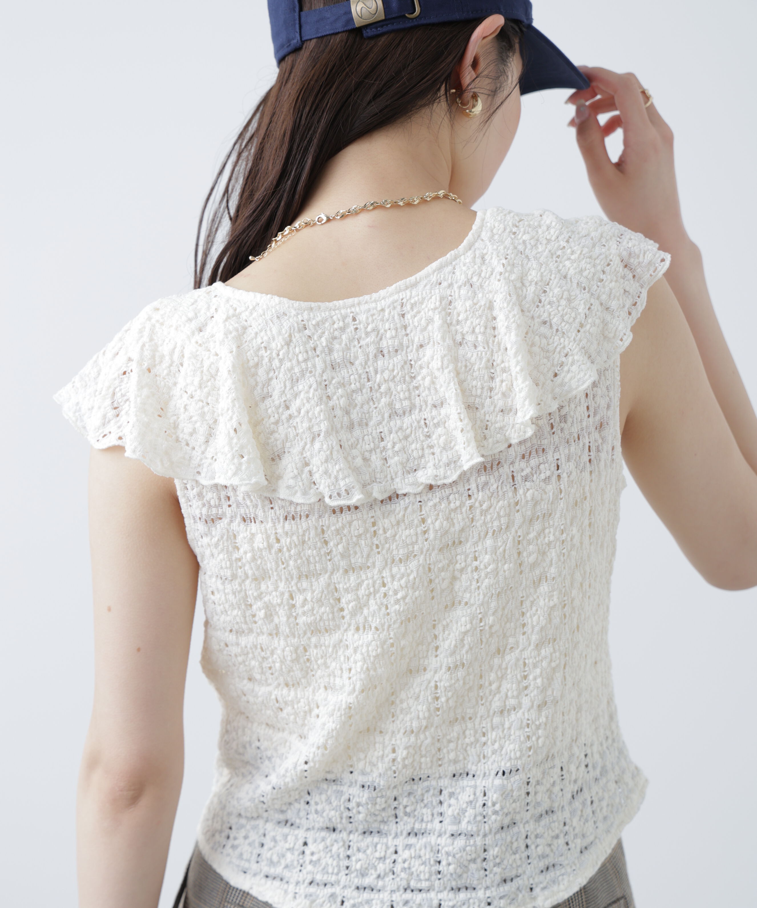  「レースラッフルフリルフレンチブラウス」|シャツ・ブラウス|