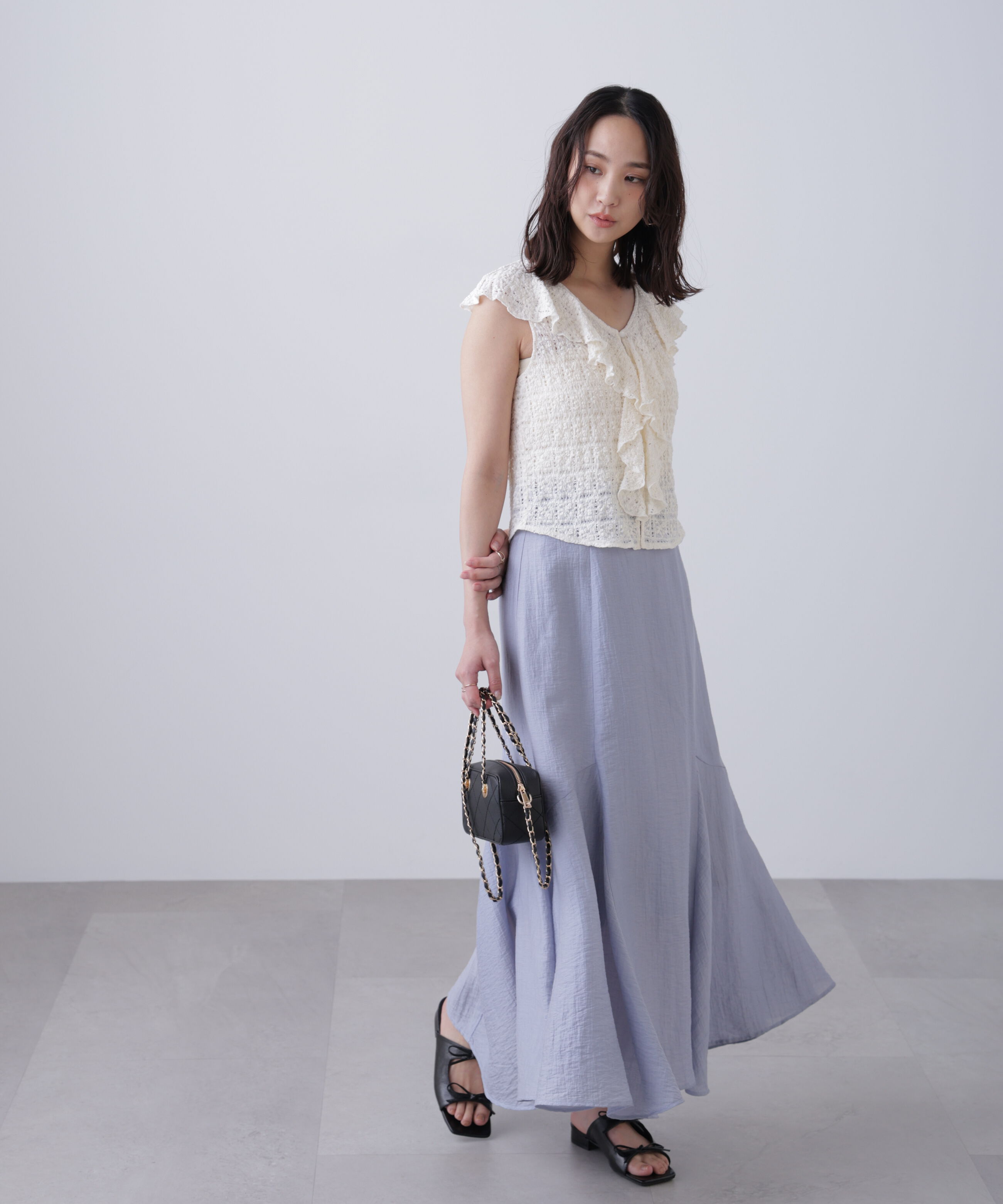  「レースラッフルフリルフレンチブラウス」|シャツ・ブラウス|